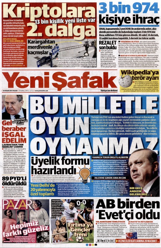 30 Nisan 2017 gazete manşetleri - 18