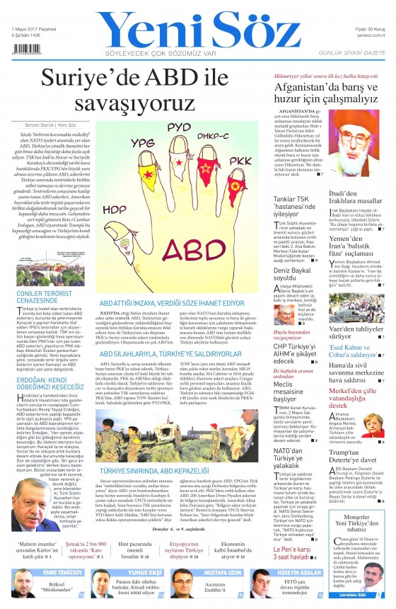 1 Mayıs 2017 Cuma gazete manşetleri - 11