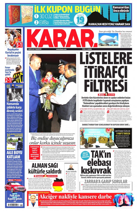 1 Mayıs 2017 Cuma gazete manşetleri - 12