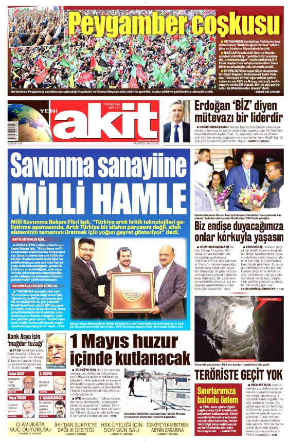 1 Mayıs 2017 Cuma gazete manşetleri - 1