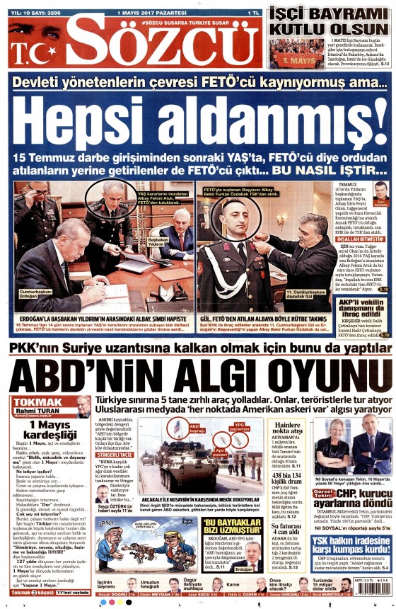 1 Mayıs 2017 Cuma gazete manşetleri - 7