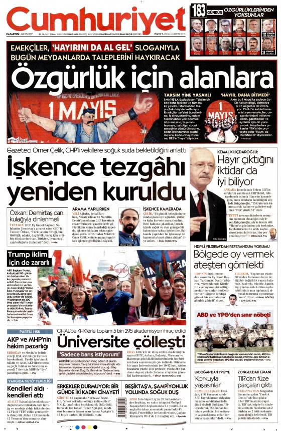 1 Mayıs 2017 Cuma gazete manşetleri - 5