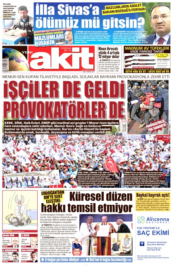 2 Mayıs 2017 Cuma gazete manşetleri - 4