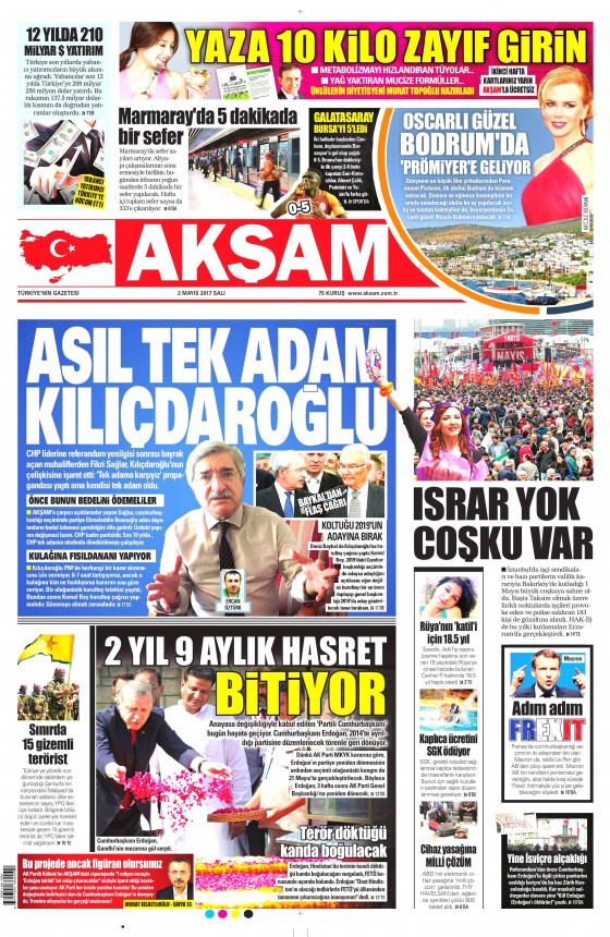 2 Mayıs 2017 Cuma gazete manşetleri - 12