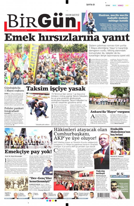 2 Mayıs 2017 Cuma gazete manşetleri - 16