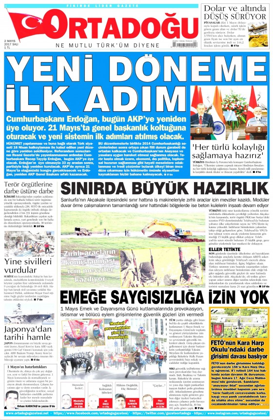 2 Mayıs 2017 Cuma gazete manşetleri - 17