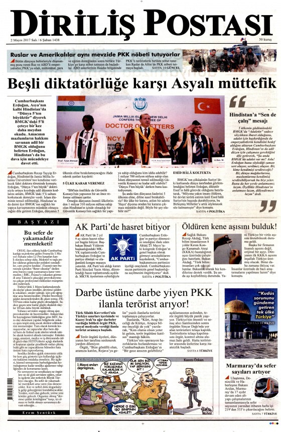 2 Mayıs 2017 Cuma gazete manşetleri - 19