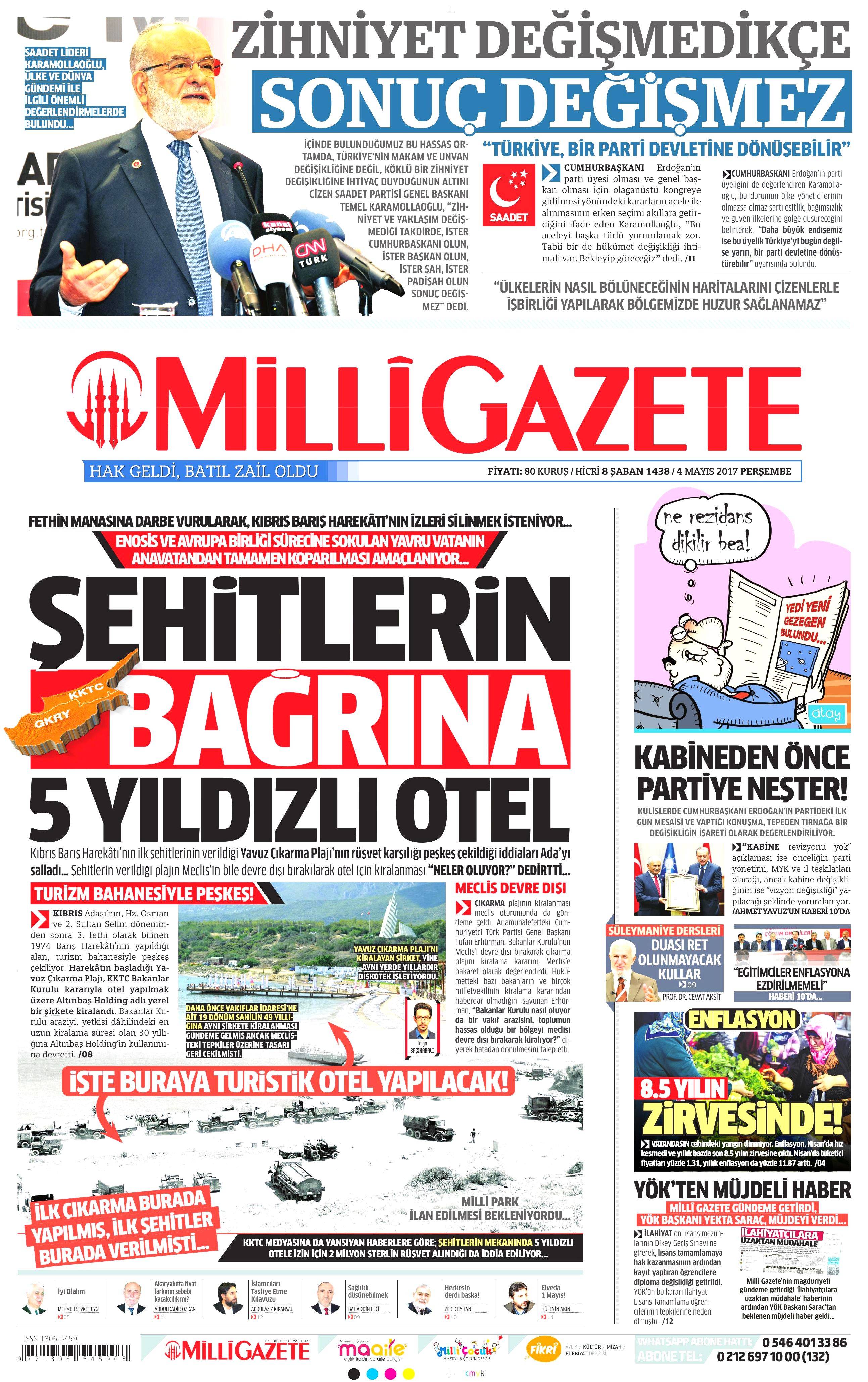 4 Mayıs 2017 Cuma gazete manşetleri - 88
