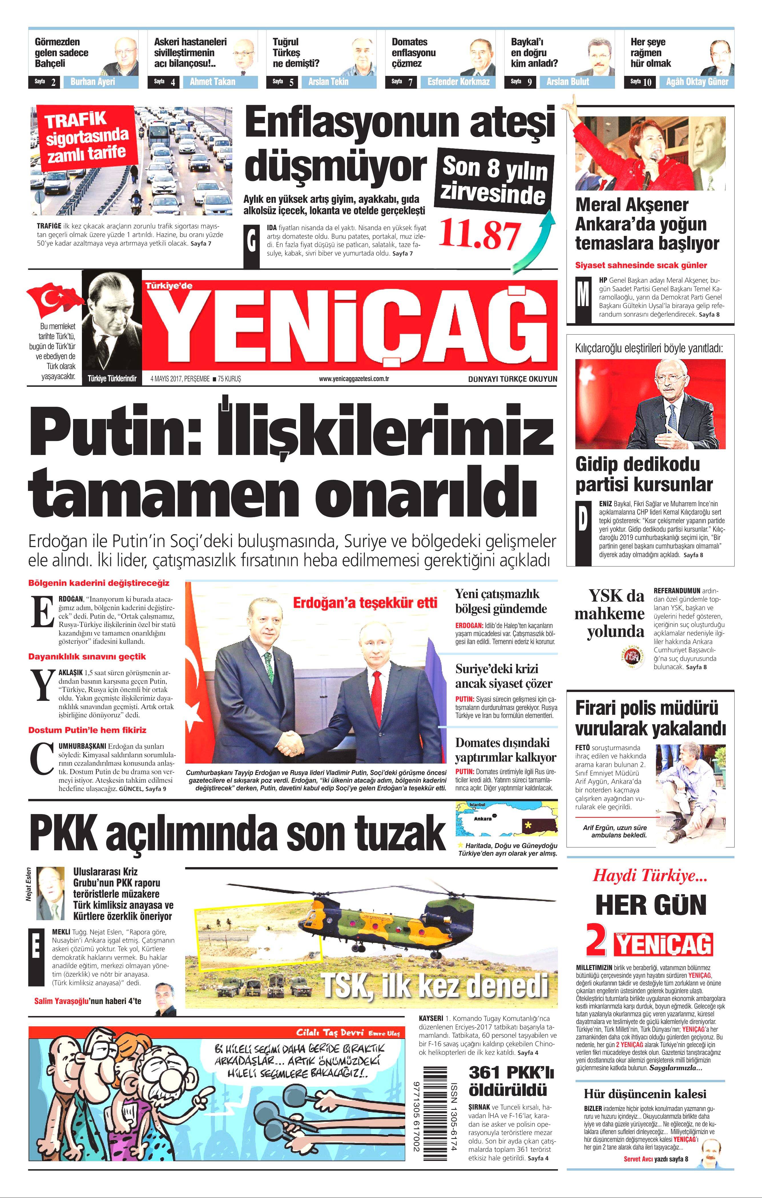 4 Mayıs 2017 Cuma gazete manşetleri - 92