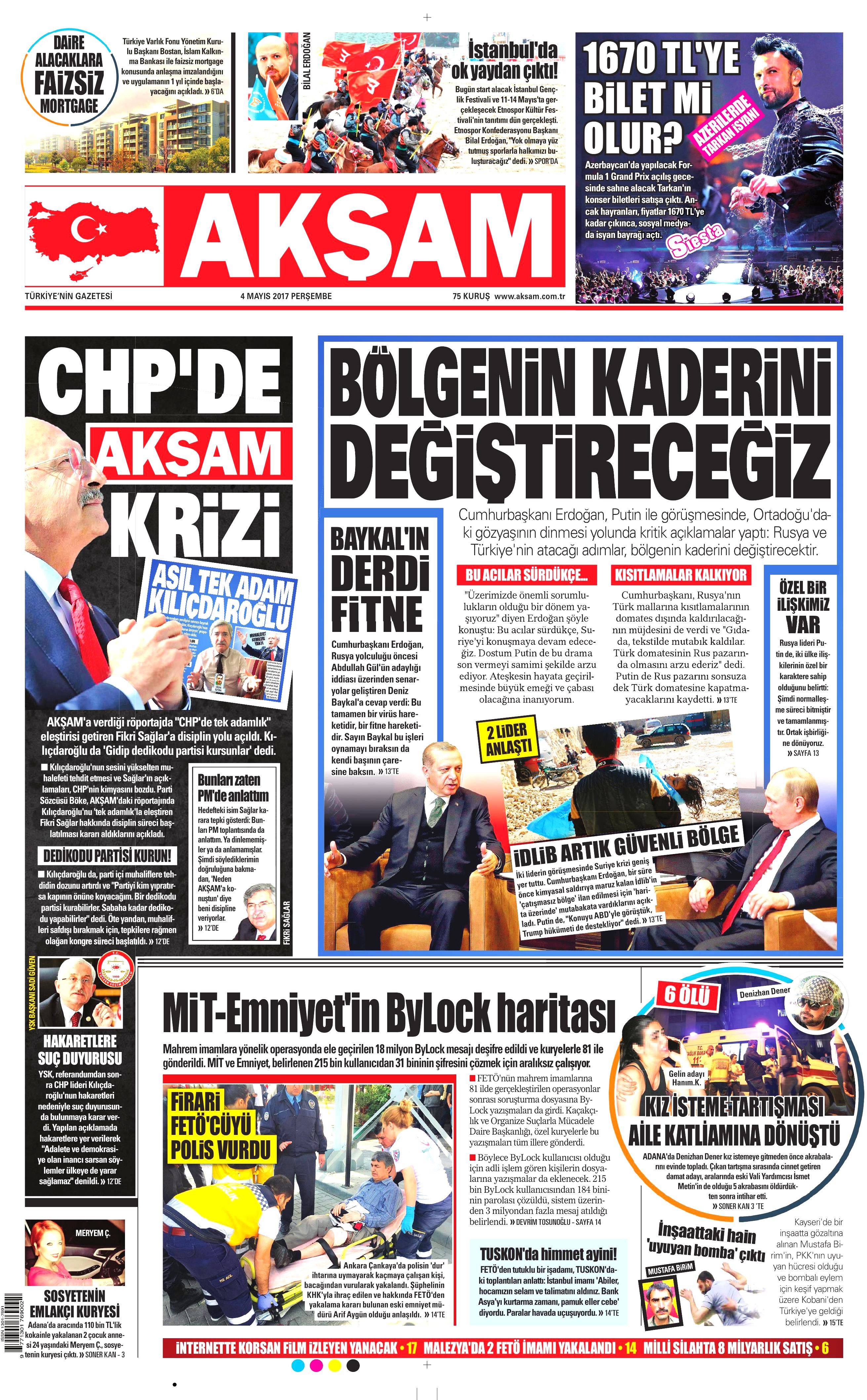 4 Mayıs 2017 Cuma gazete manşetleri - 102