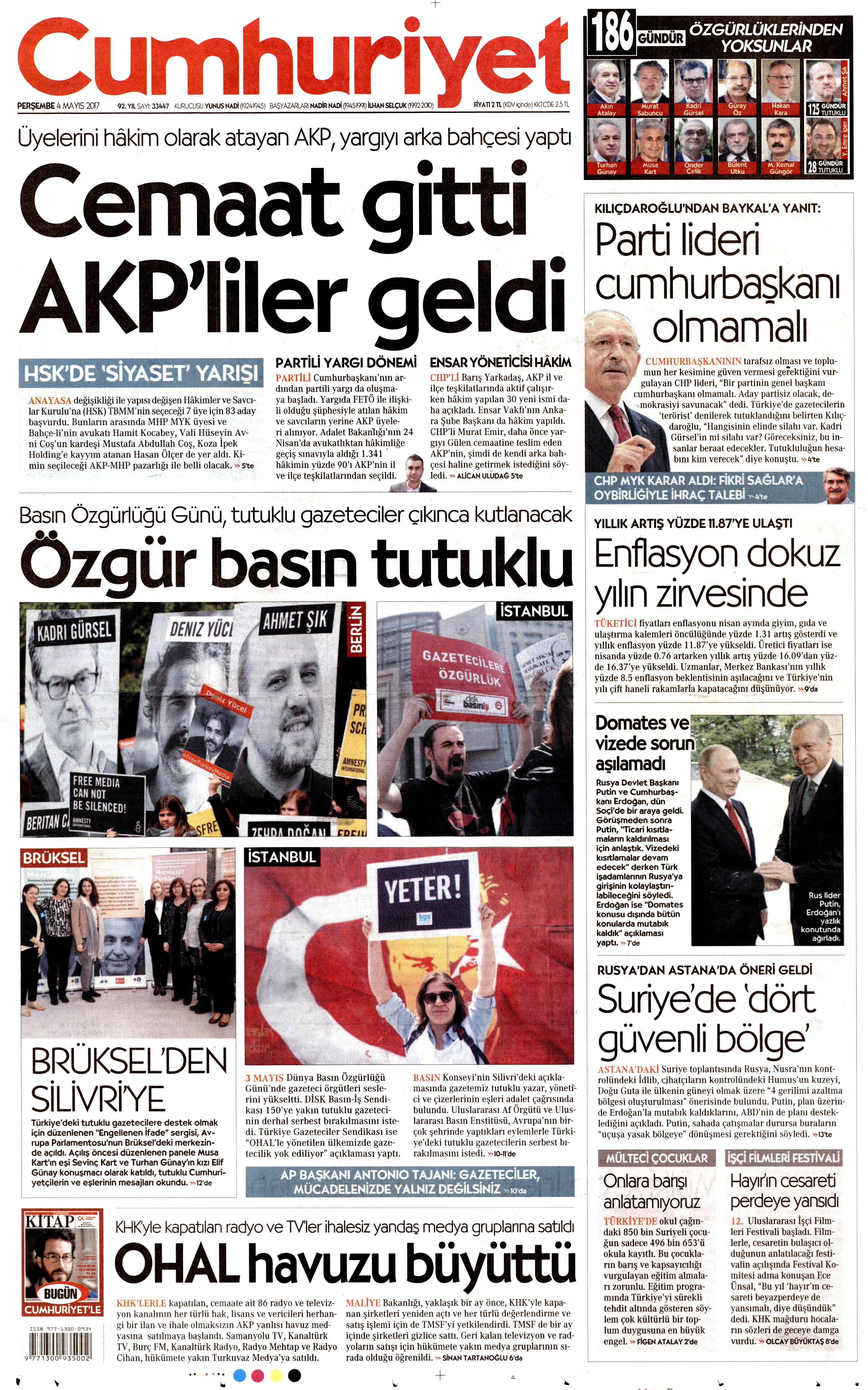4 Mayıs 2017 Cuma gazete manşetleri - 103