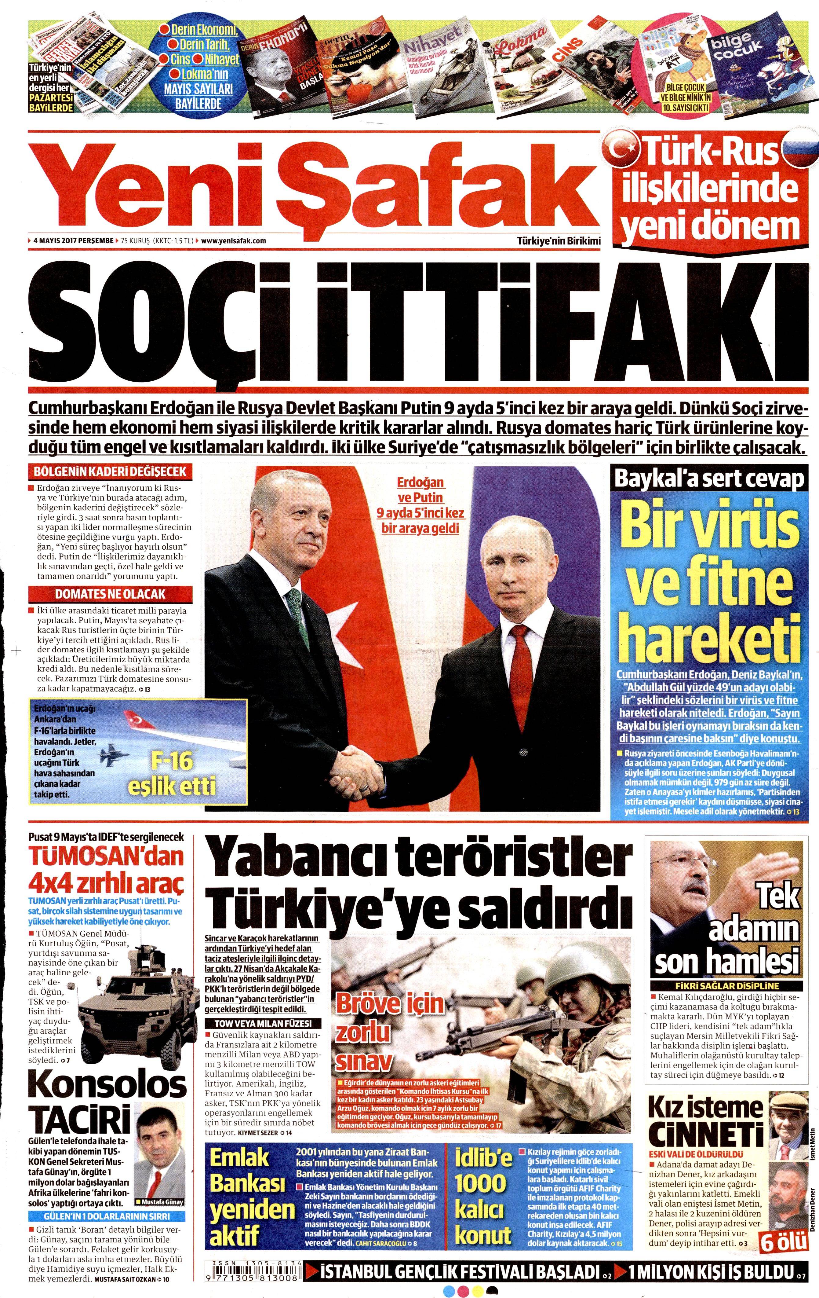 4 Mayıs 2017 Cuma gazete manşetleri - 113