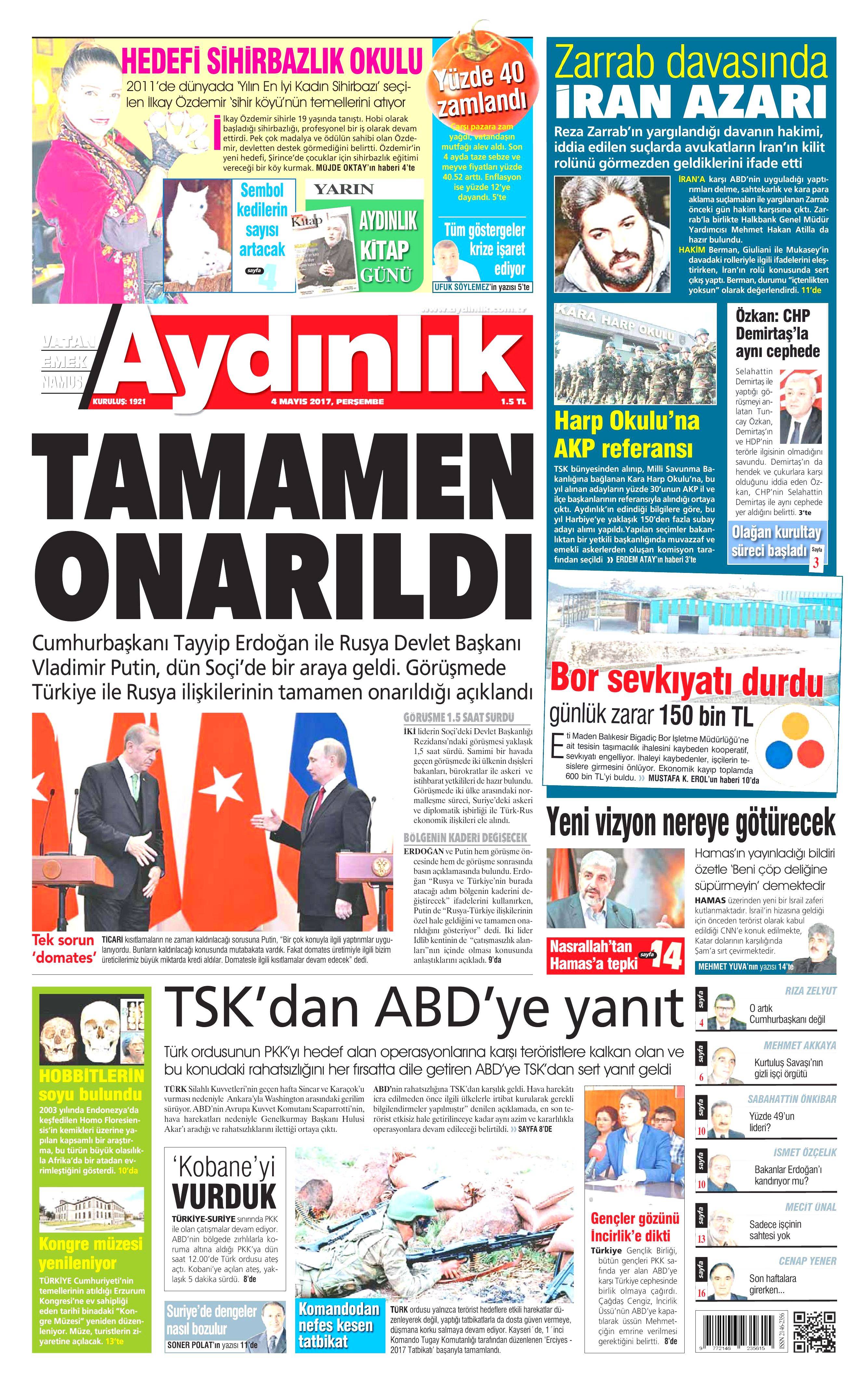 4 Mayıs 2017 Cuma gazete manşetleri - 120