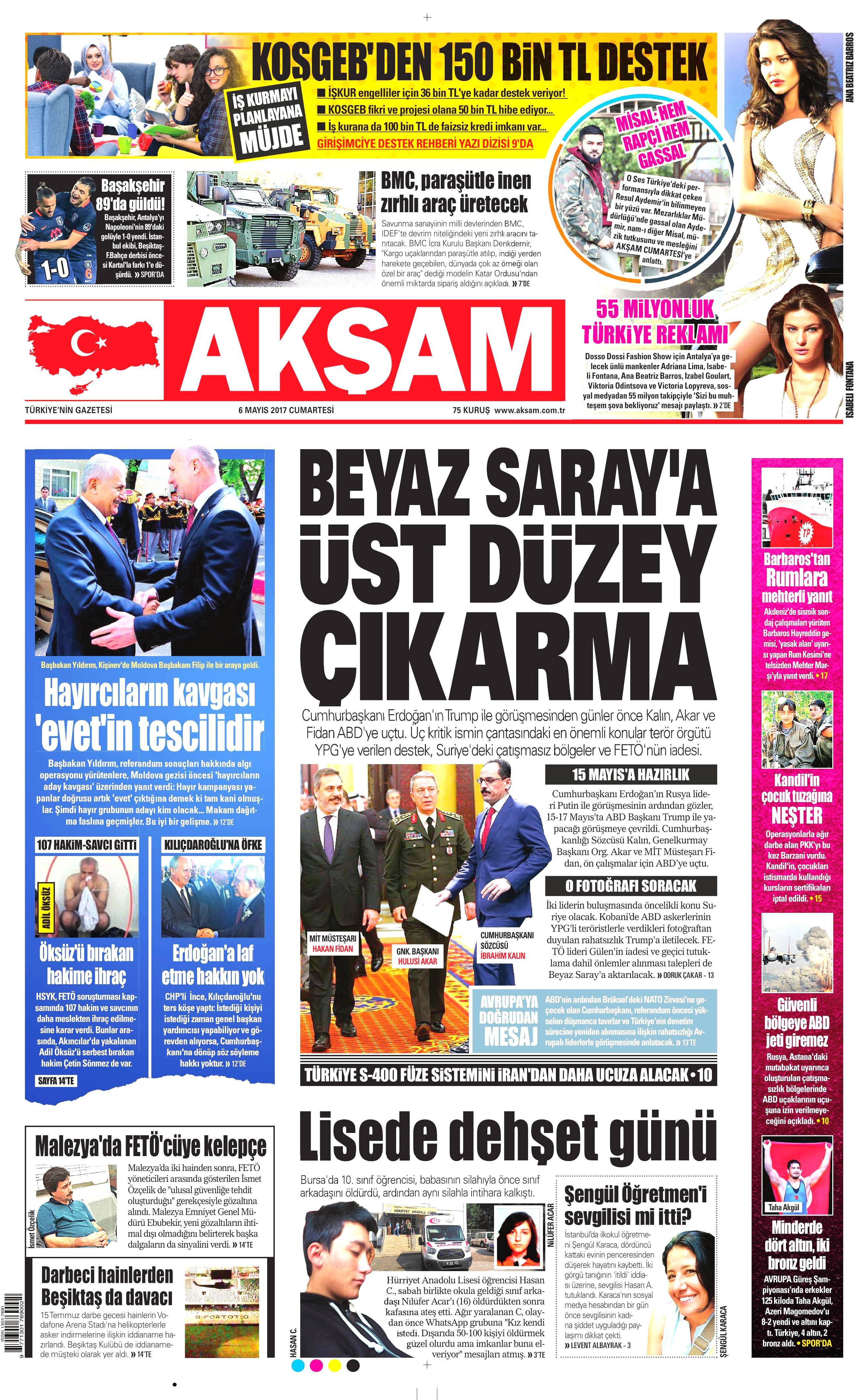 6 Mayıs 2017 Cumartesi gazete manşetleri - 3