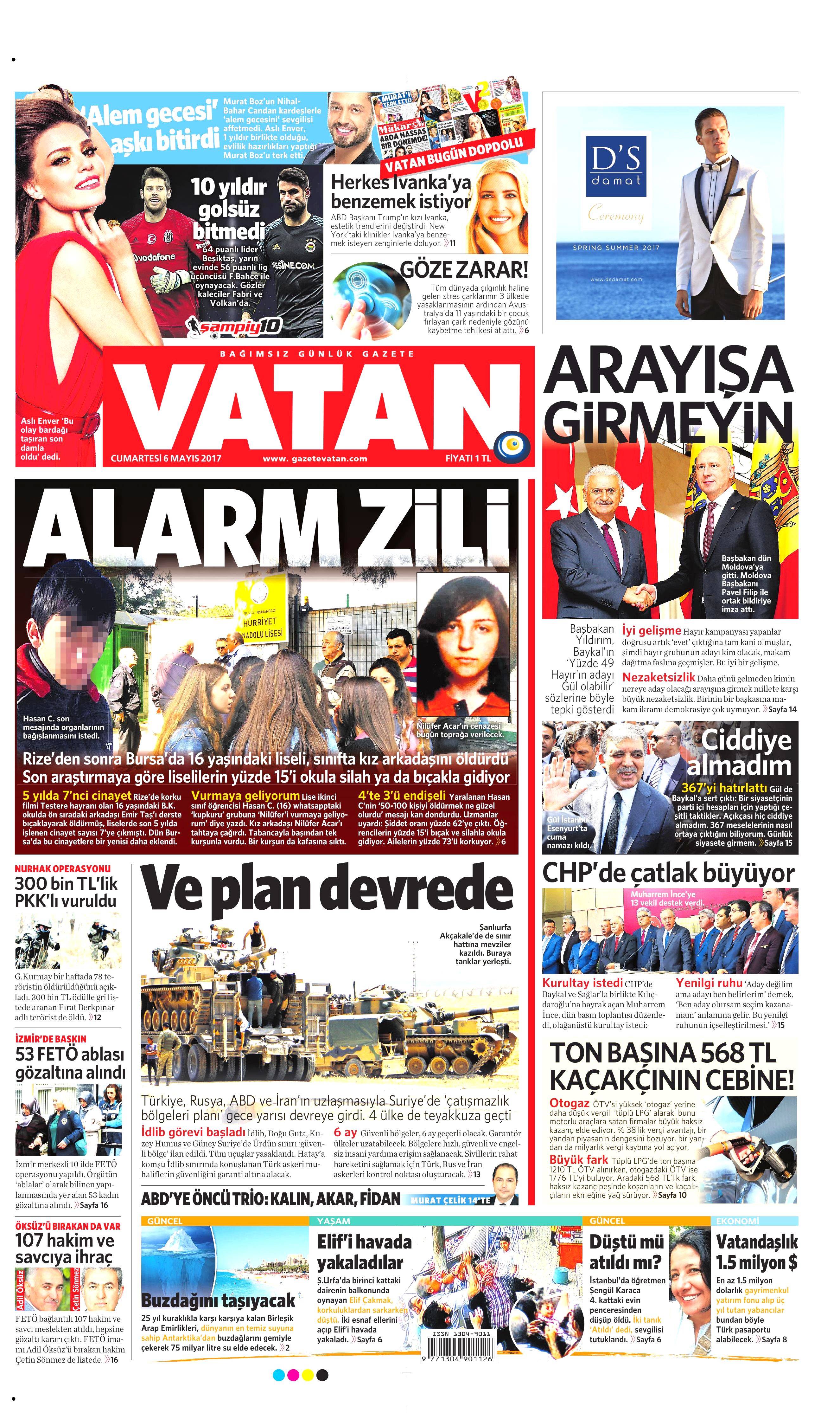 6 Mayıs 2017 Cumartesi gazete manşetleri - 10
