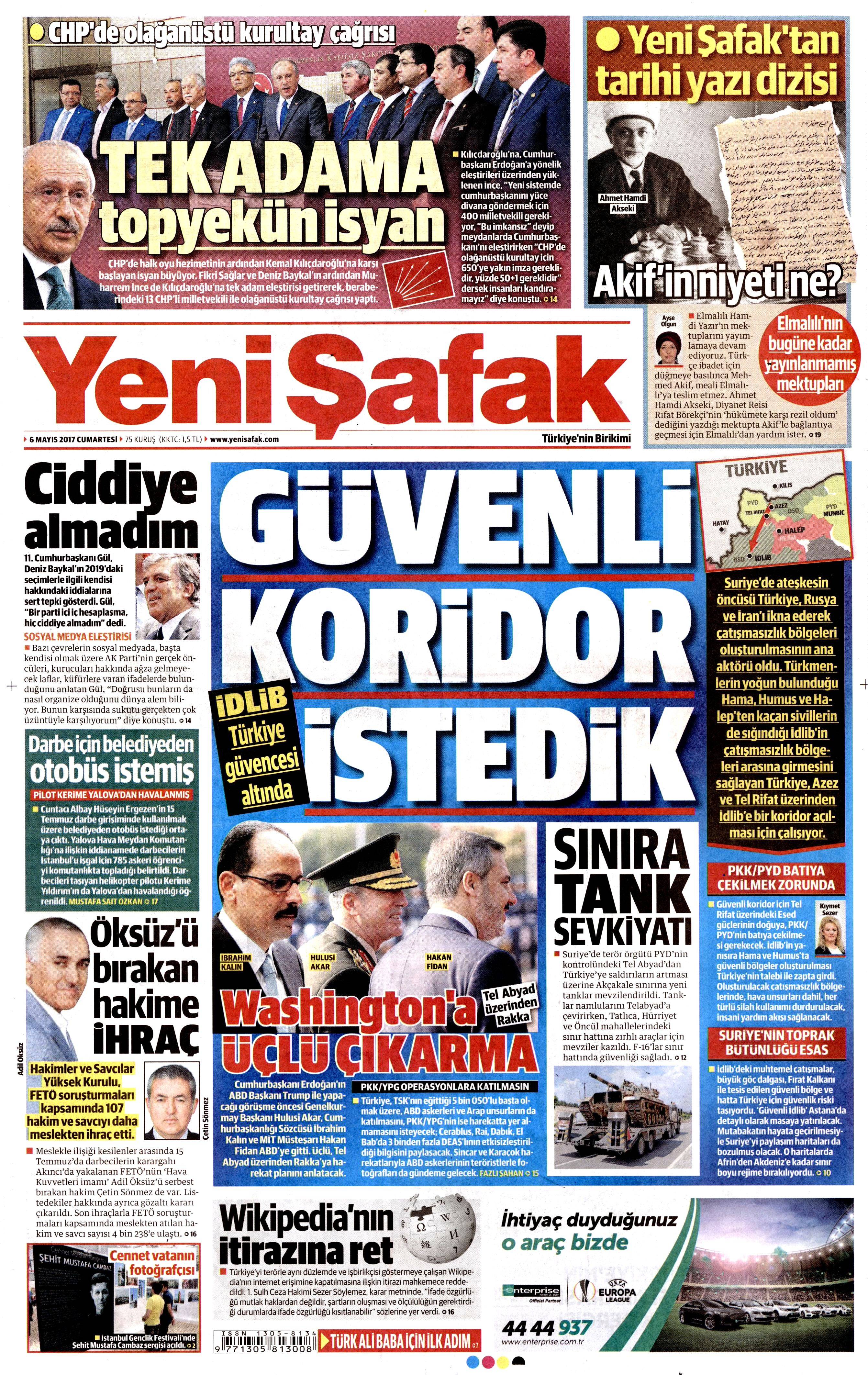 6 Mayıs 2017 Cumartesi gazete manşetleri - 13