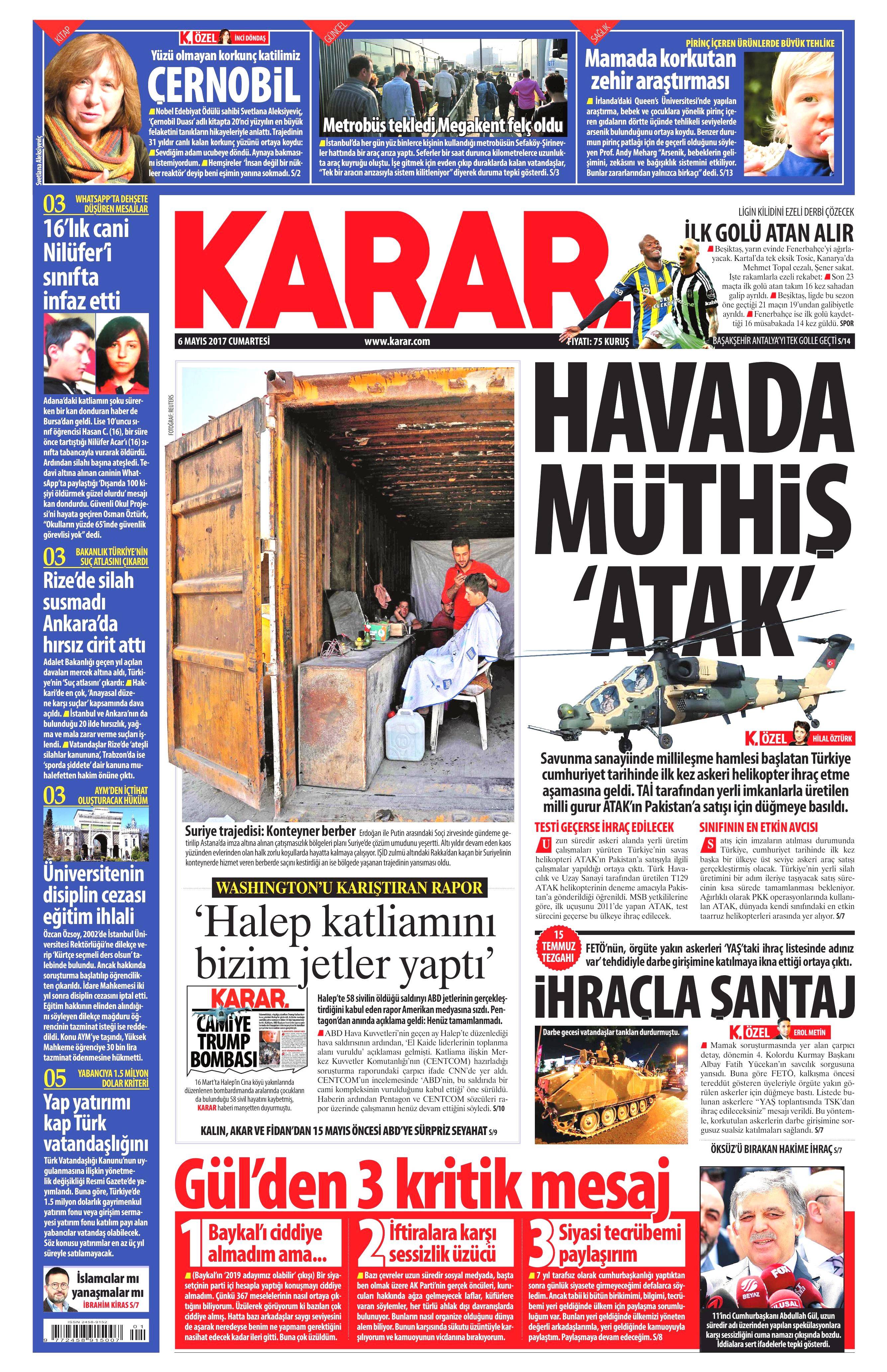 6 Mayıs 2017 Cumartesi gazete manşetleri - 18
