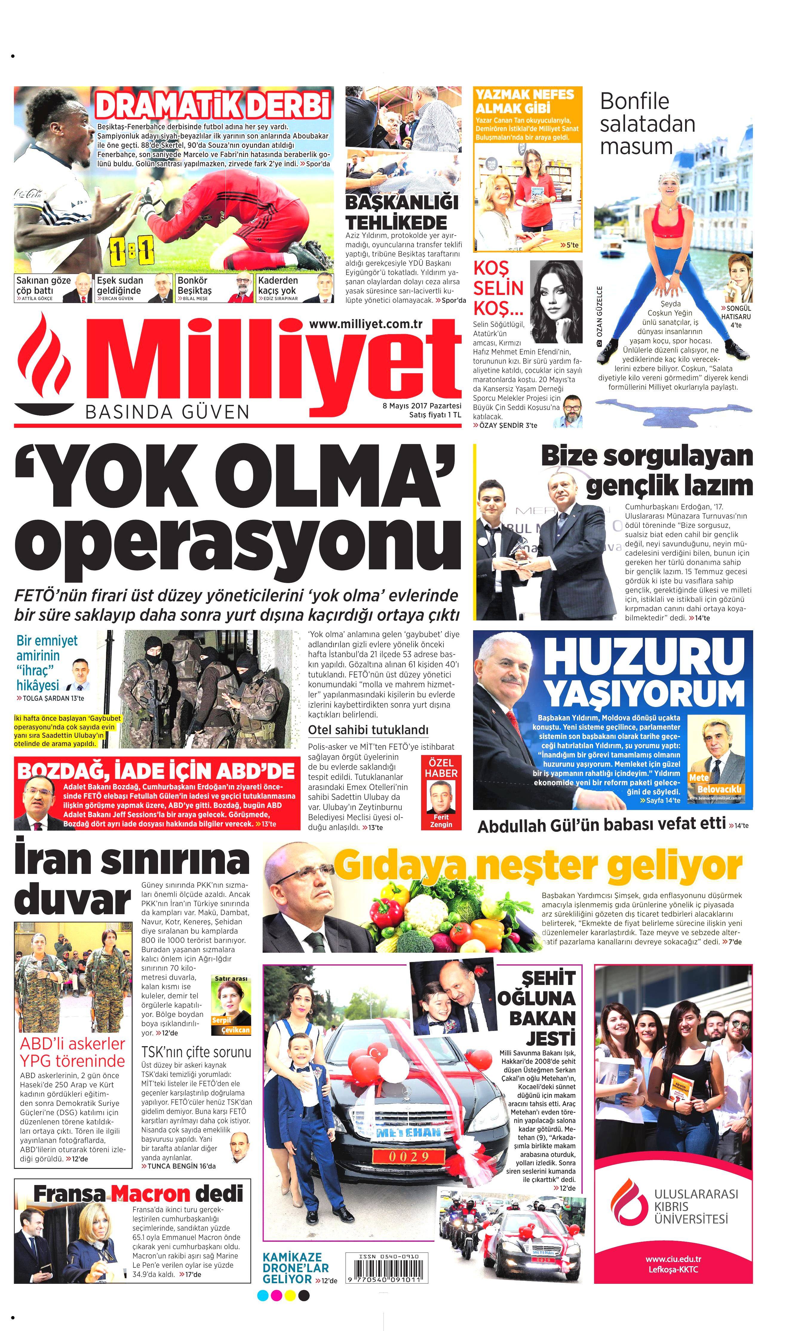 8 Mayıs 2017 Pazartesi gazete manşetleri - 6