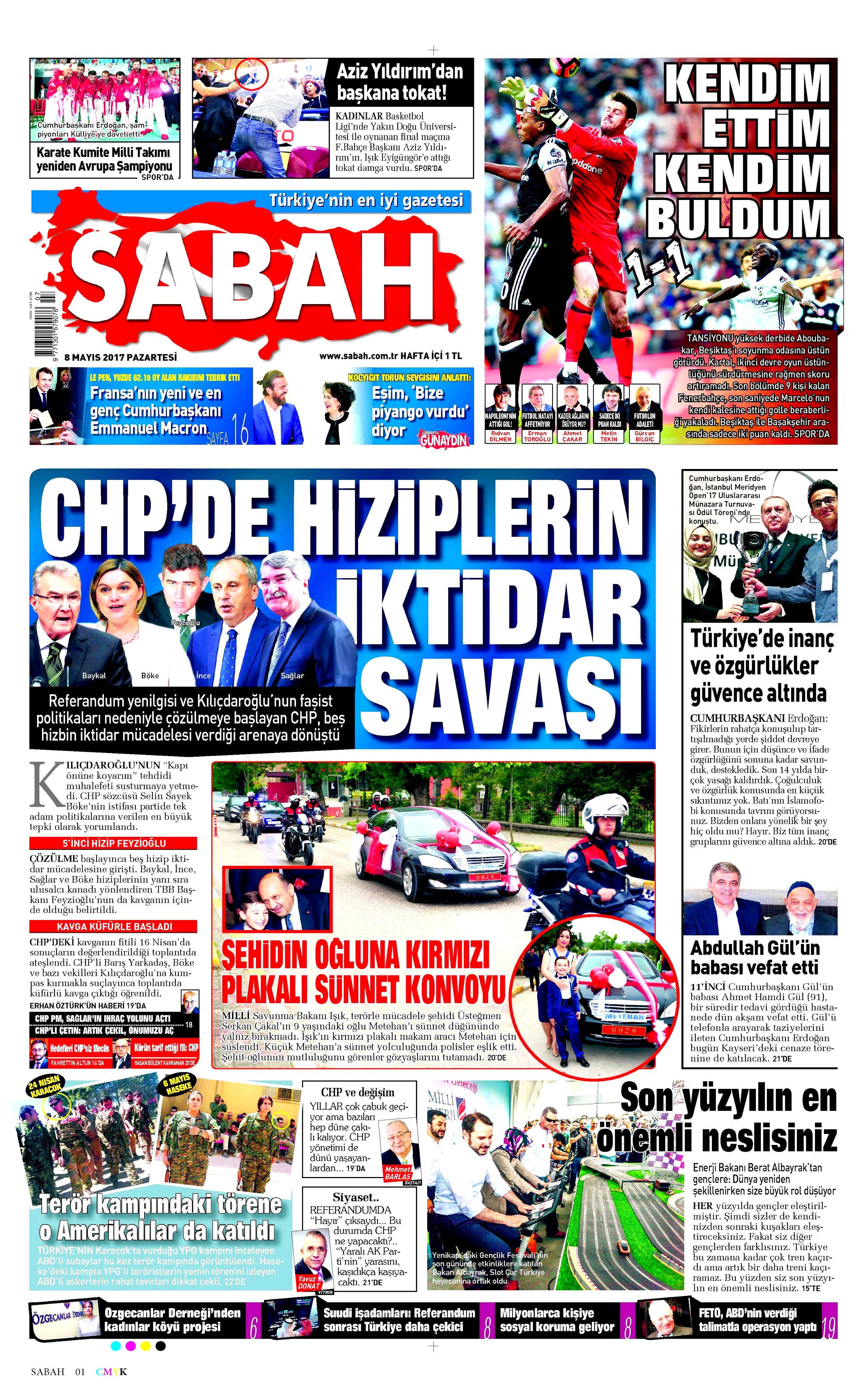 8 Mayıs 2017 Pazartesi gazete manşetleri - 9