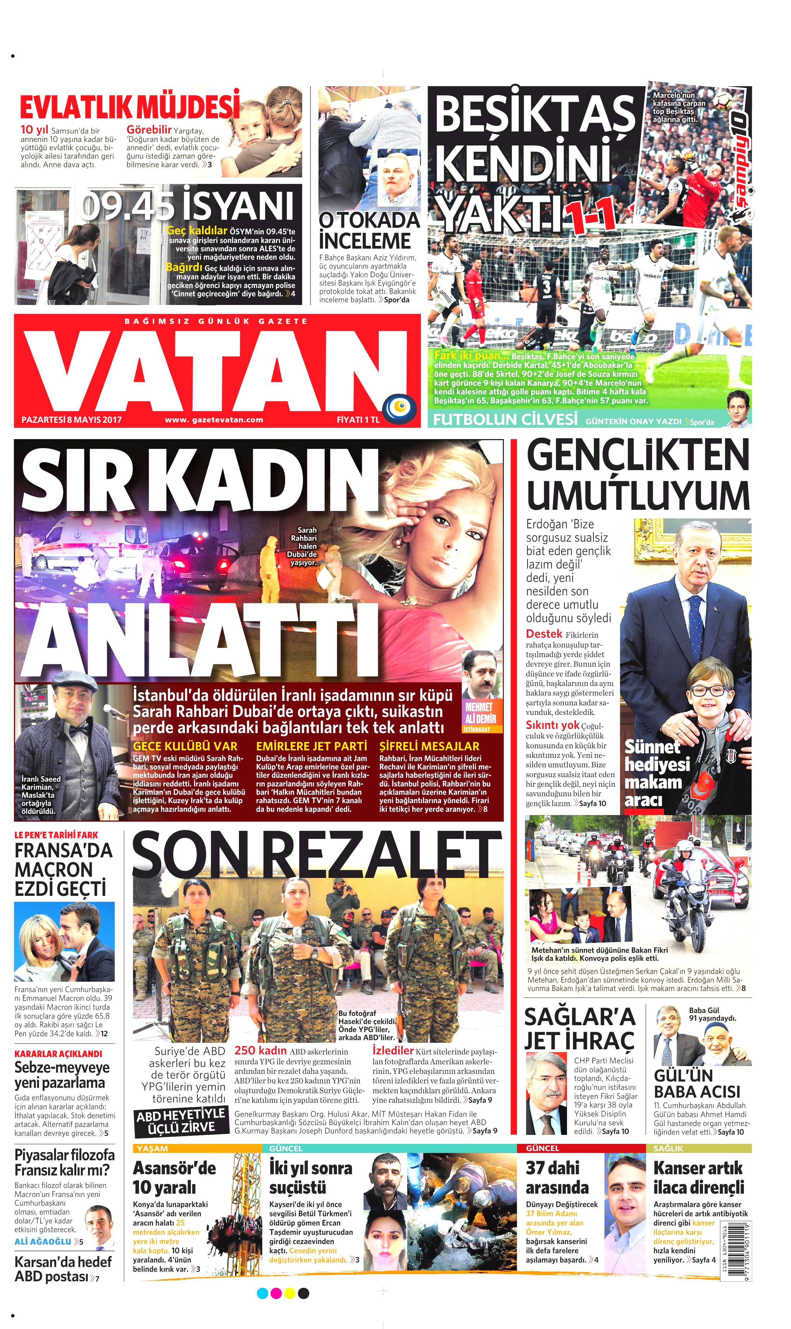 8 Mayıs 2017 Pazartesi gazete manşetleri - 11