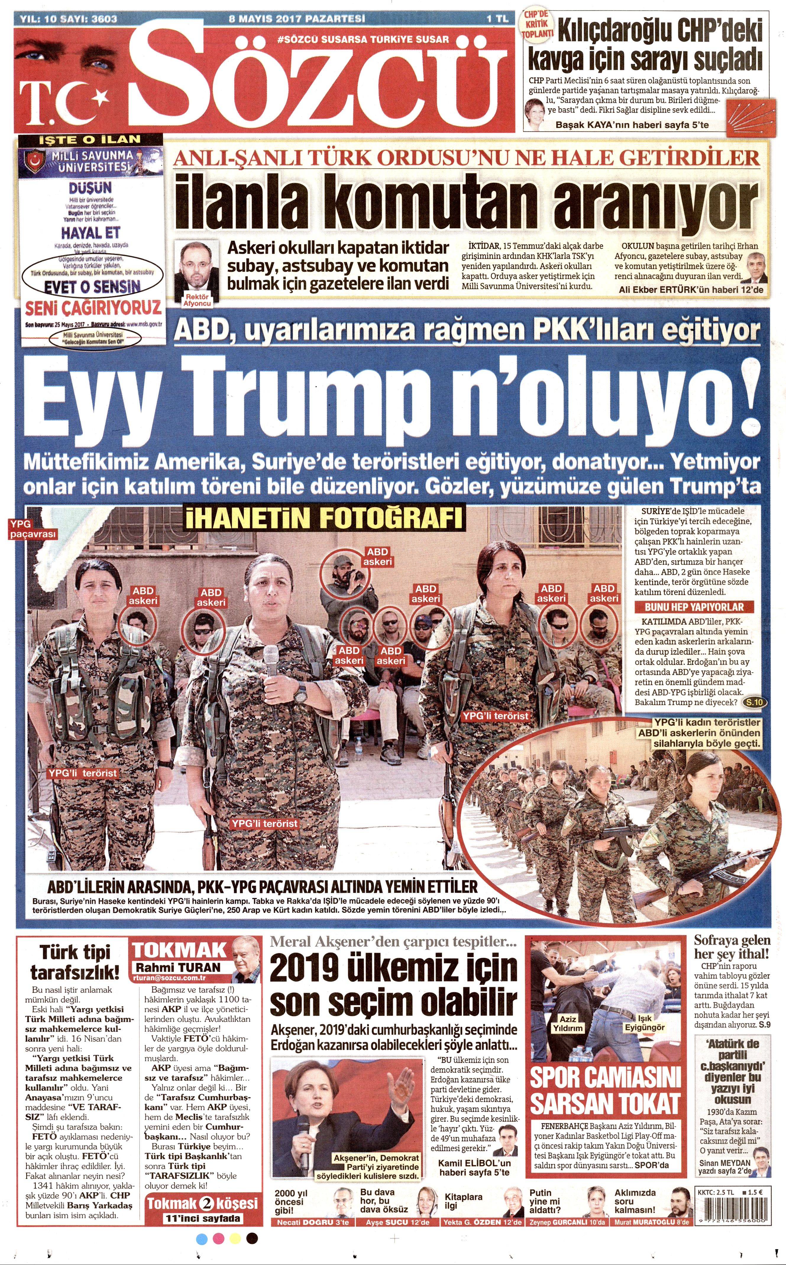 8 Mayıs 2017 Pazartesi gazete manşetleri - 13