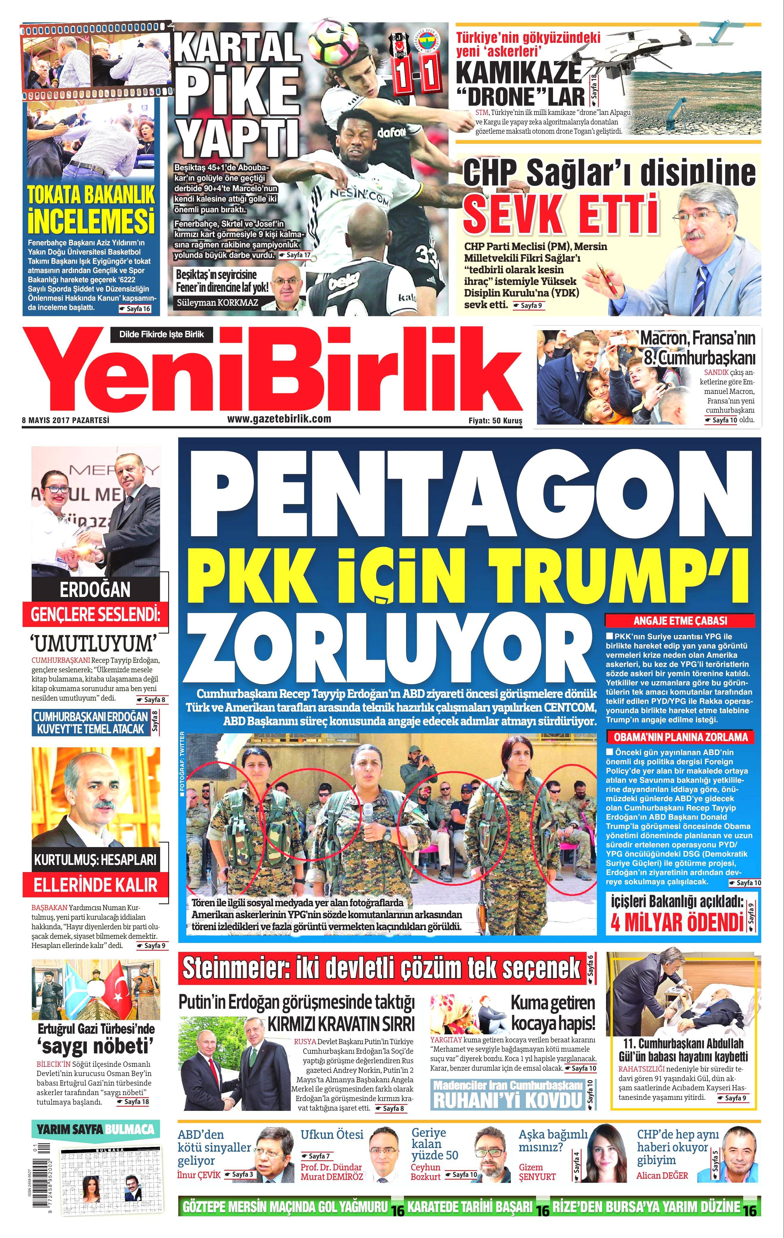 8 Mayıs 2017 Pazartesi gazete manşetleri - 17