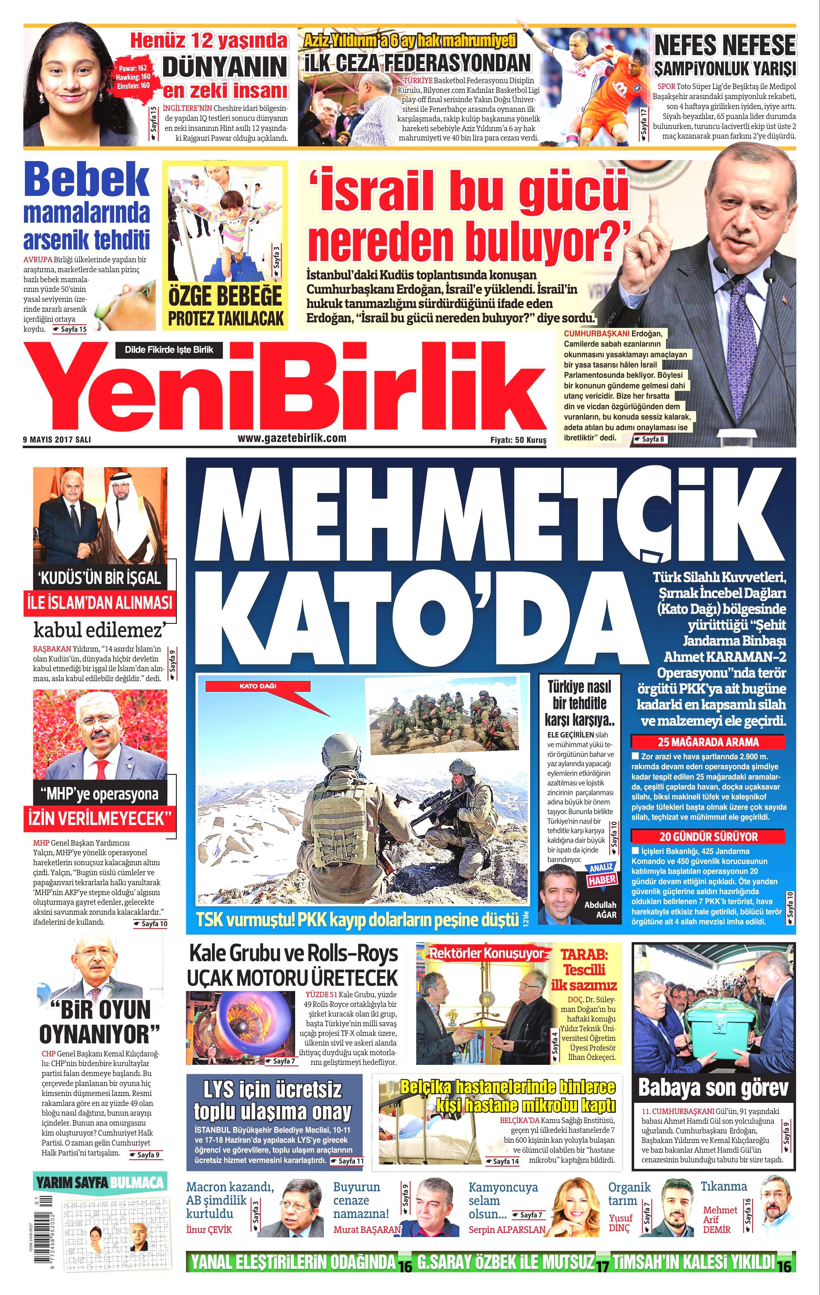 9 Mayıs 2017 Salı gazete manşetleri - 7