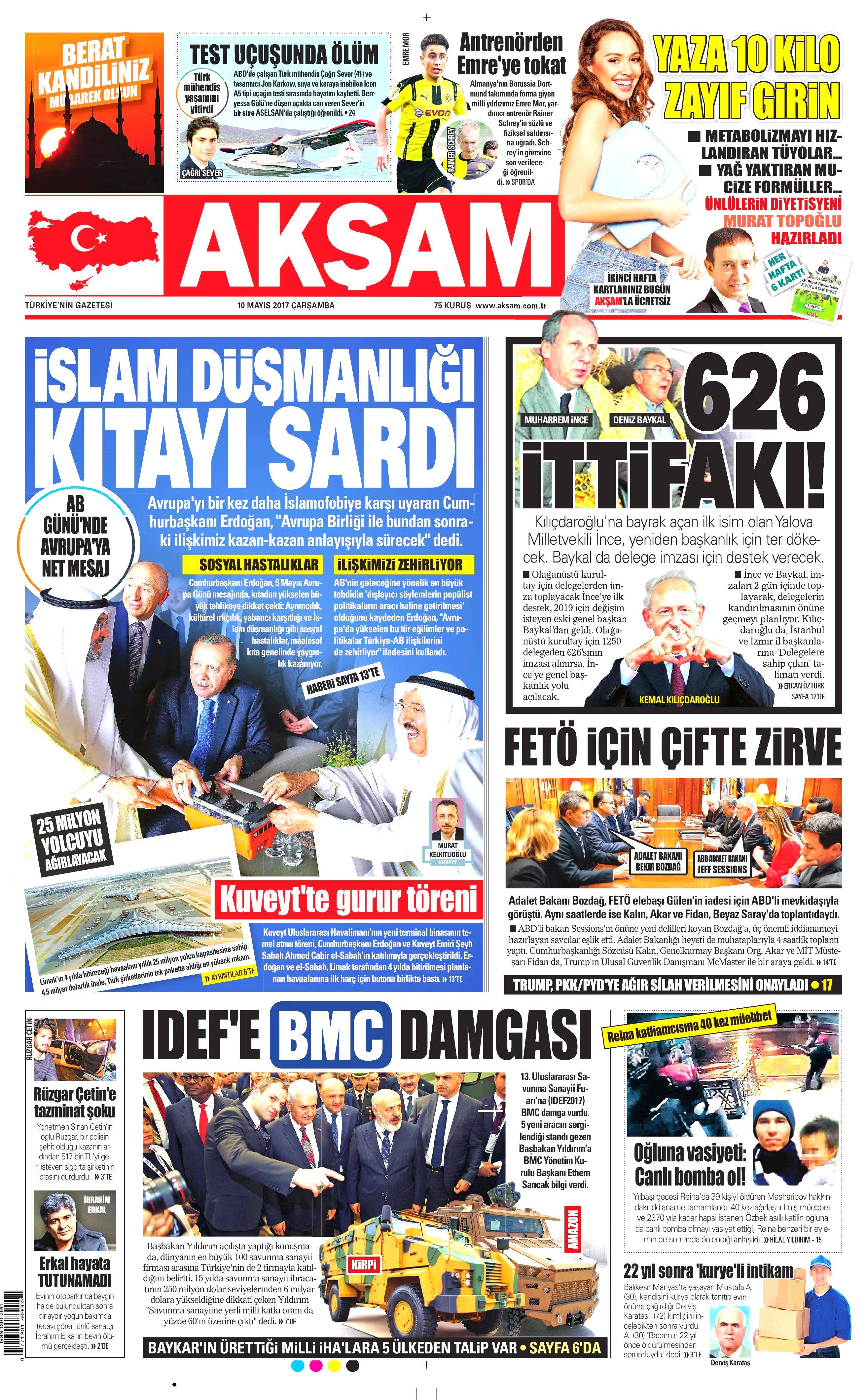 10 Mayıs 2017 Çarşamba gazete manşetleri - 3