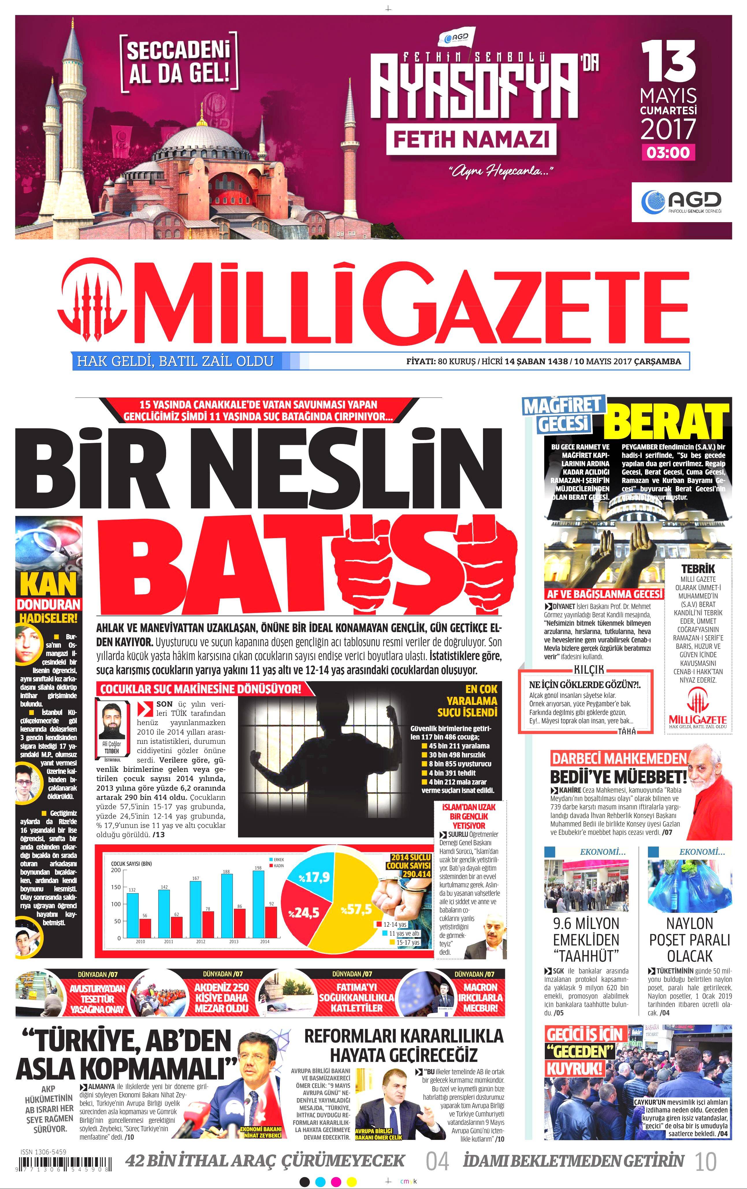 10 Mayıs 2017 Çarşamba gazete manşetleri - 2