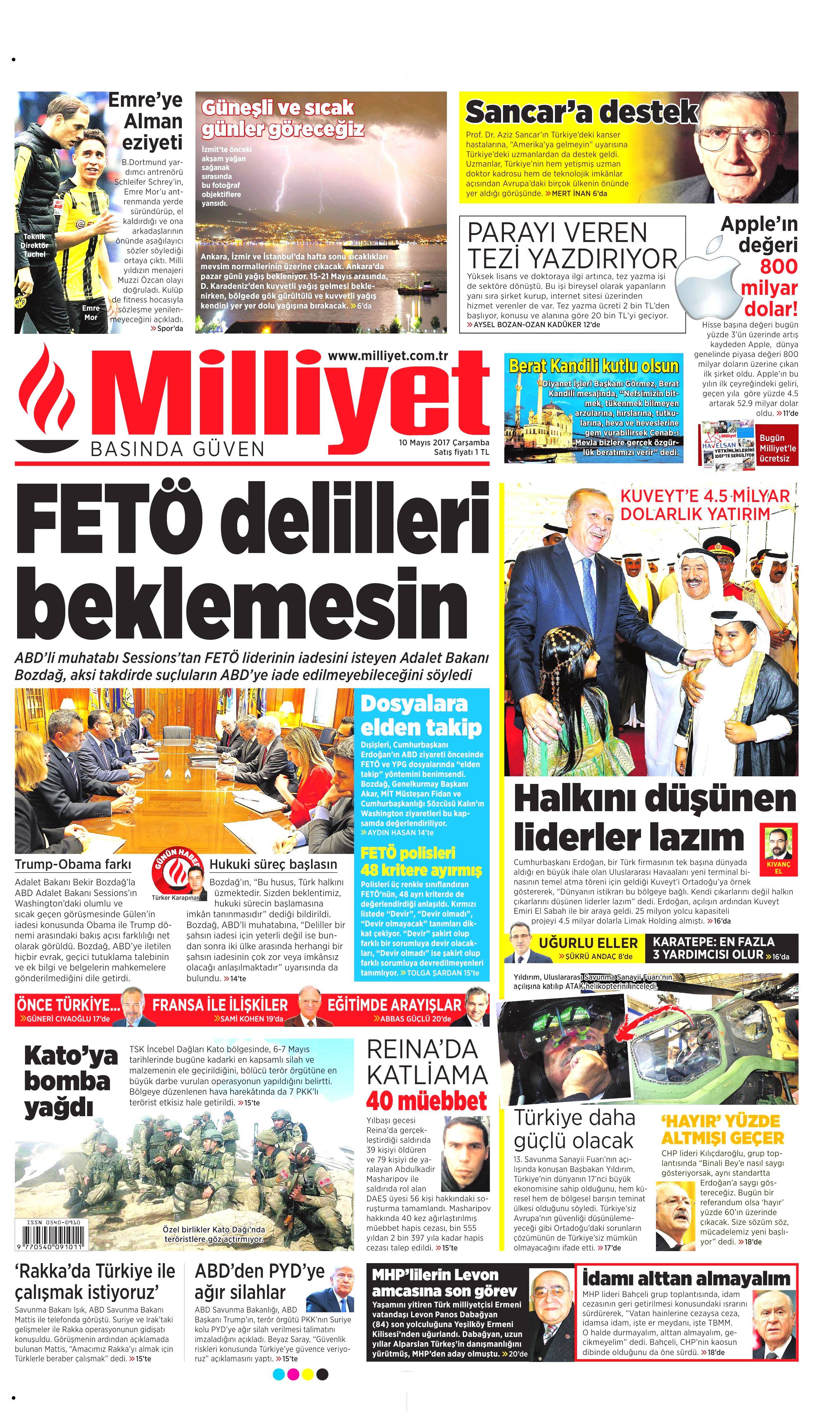 10 Mayıs 2017 Çarşamba gazete manşetleri - 5
