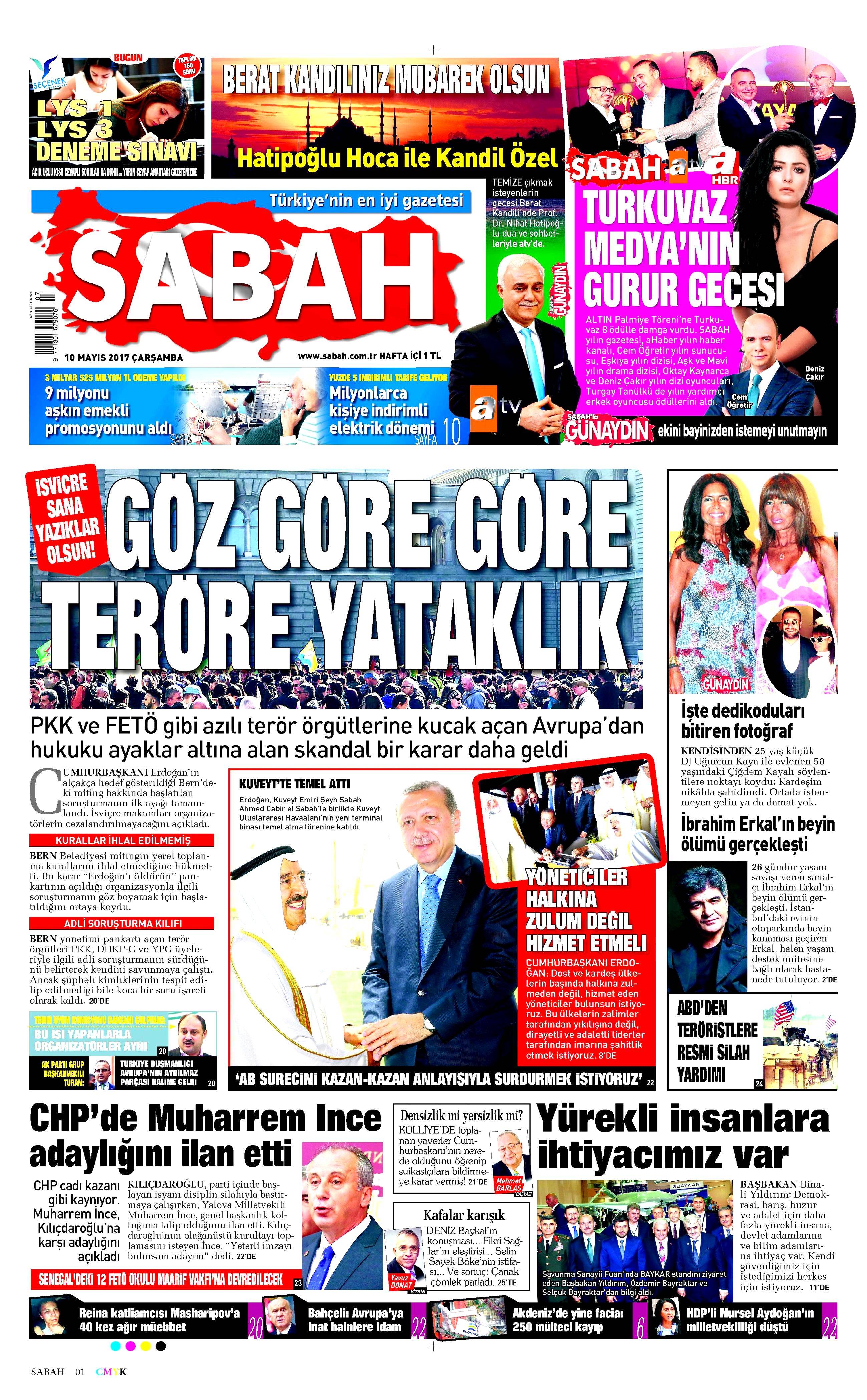 10 Mayıs 2017 Çarşamba gazete manşetleri - 8