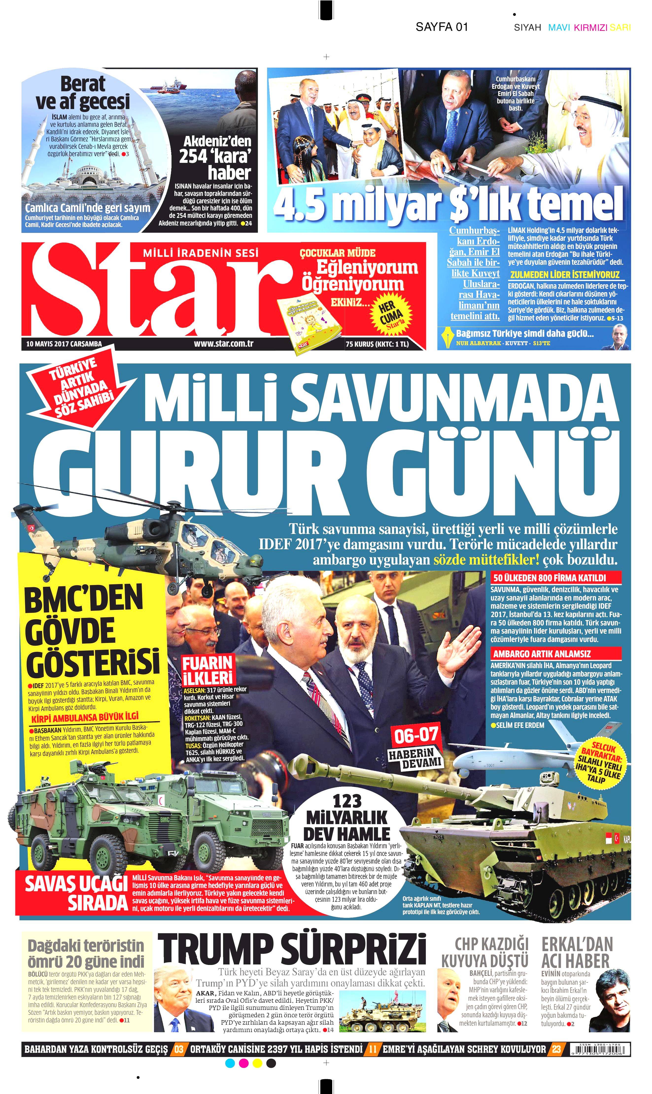 10 Mayıs 2017 Çarşamba gazete manşetleri - 7