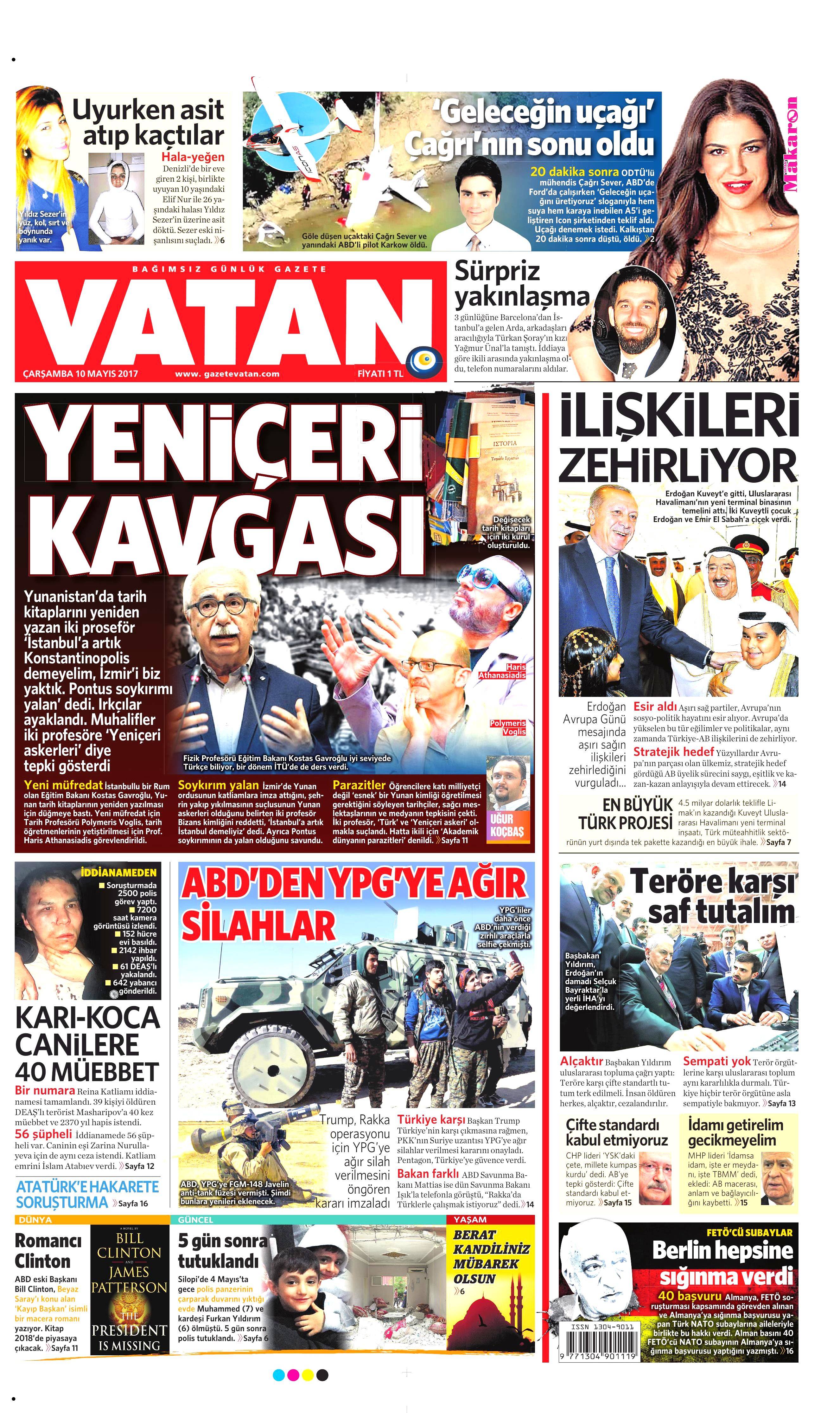 10 Mayıs 2017 Çarşamba gazete manşetleri - 10