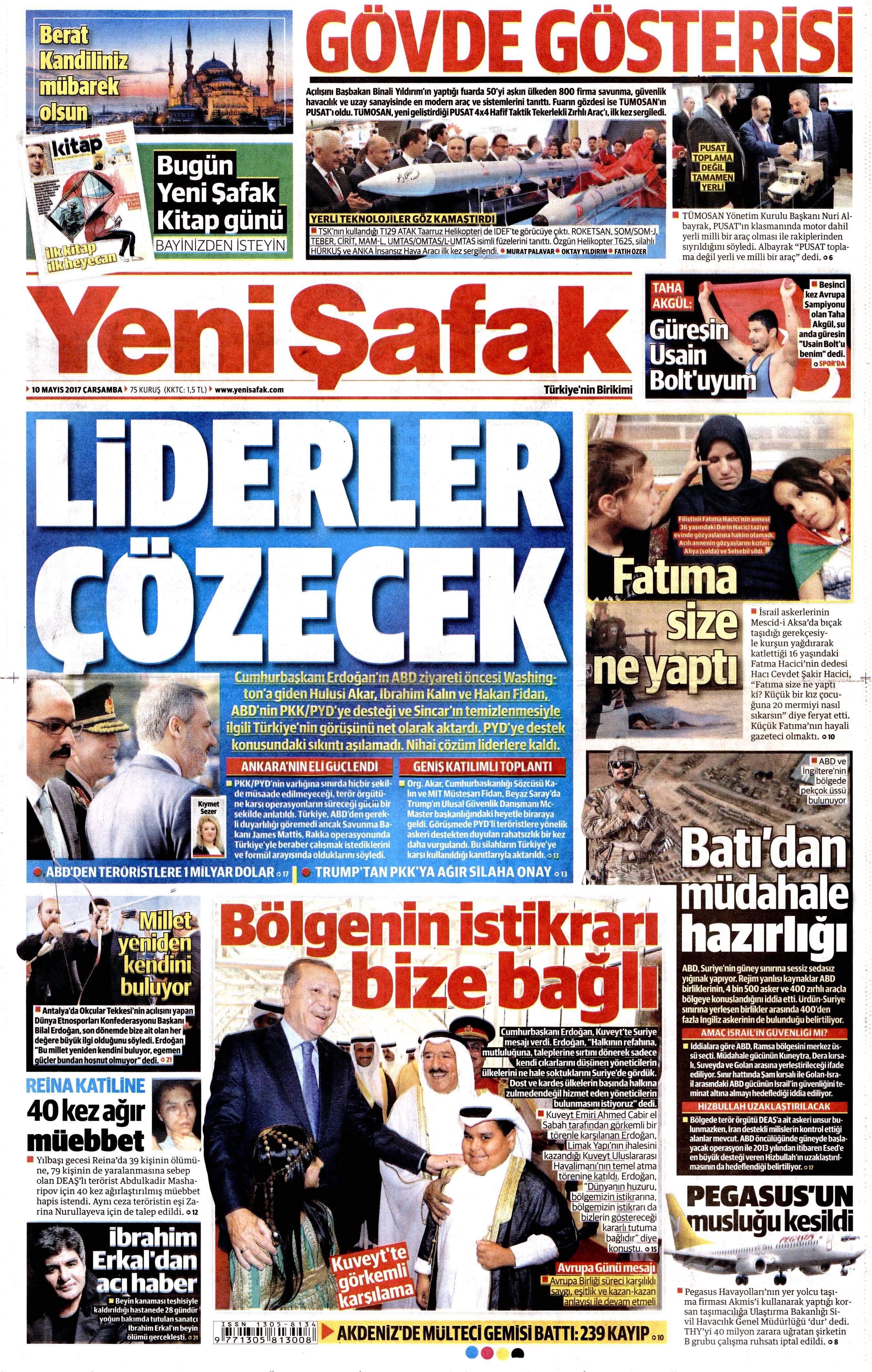 10 Mayıs 2017 Çarşamba gazete manşetleri - 11