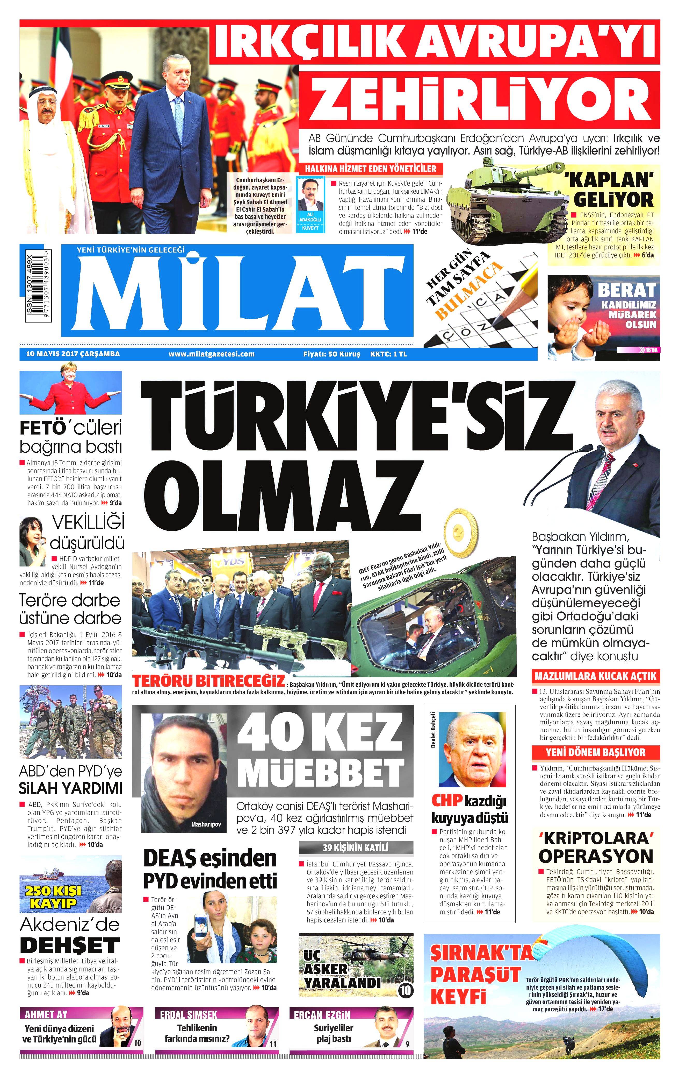 10 Mayıs 2017 Çarşamba gazete manşetleri - 14