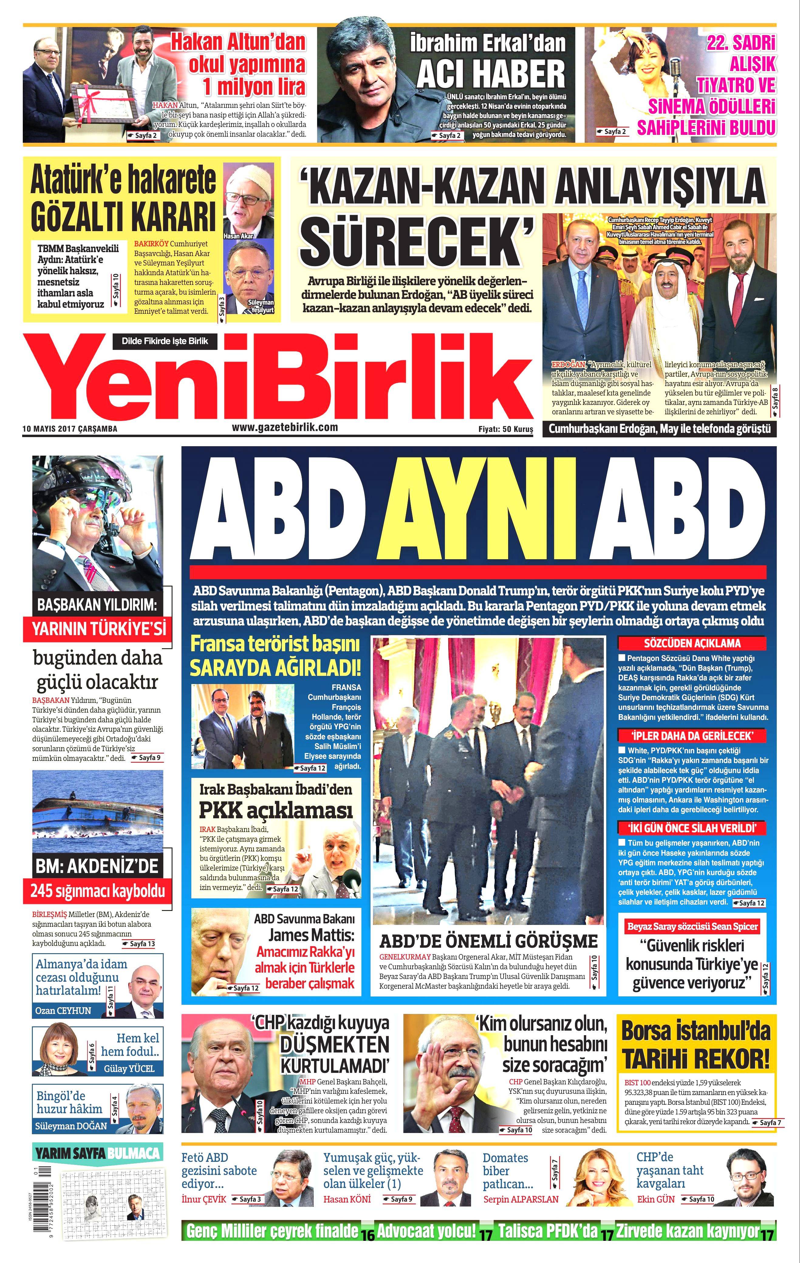 10 Mayıs 2017 Çarşamba gazete manşetleri - 16