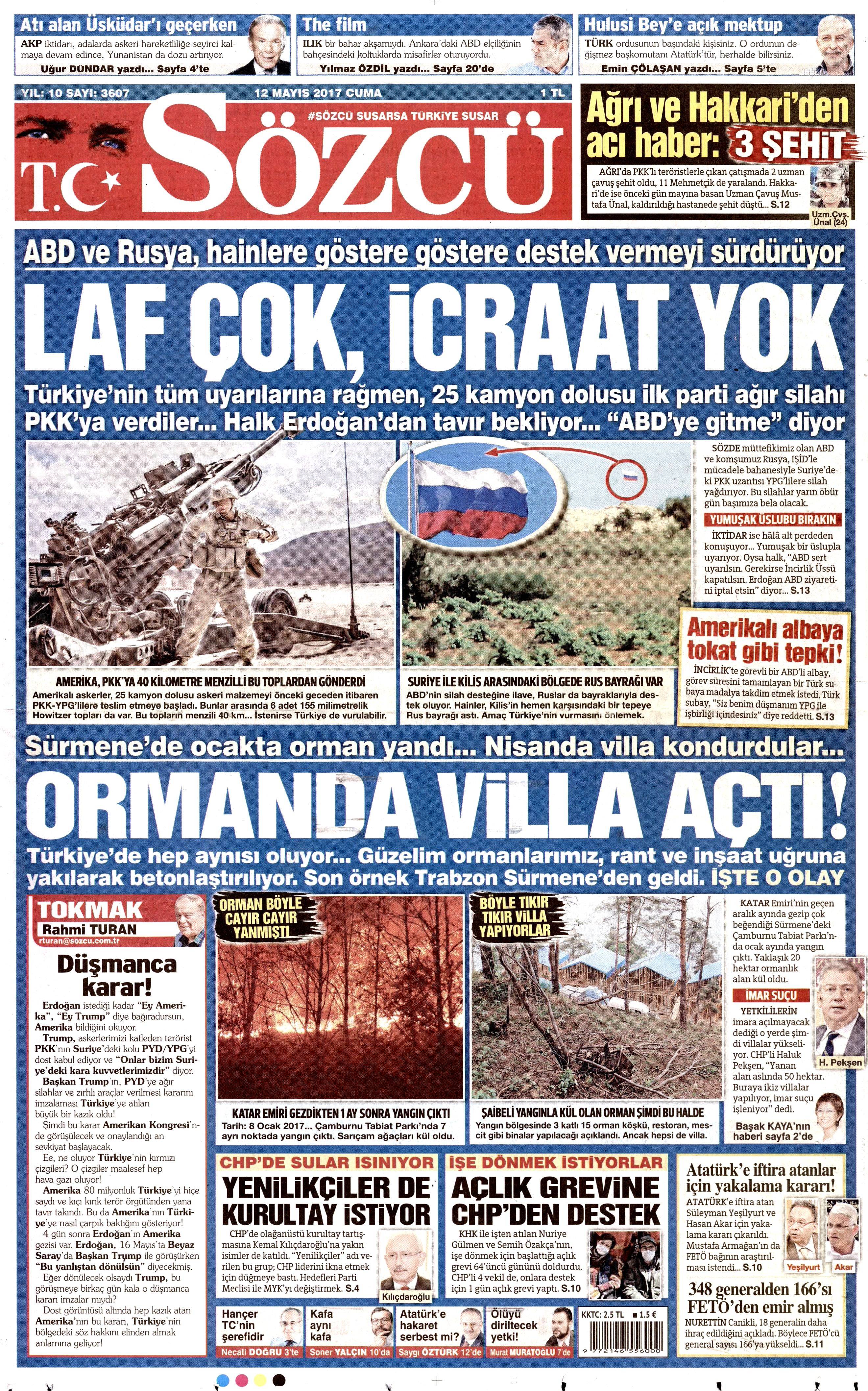 12 Mayıs 2017 Cuma gazete manşetleri - 5