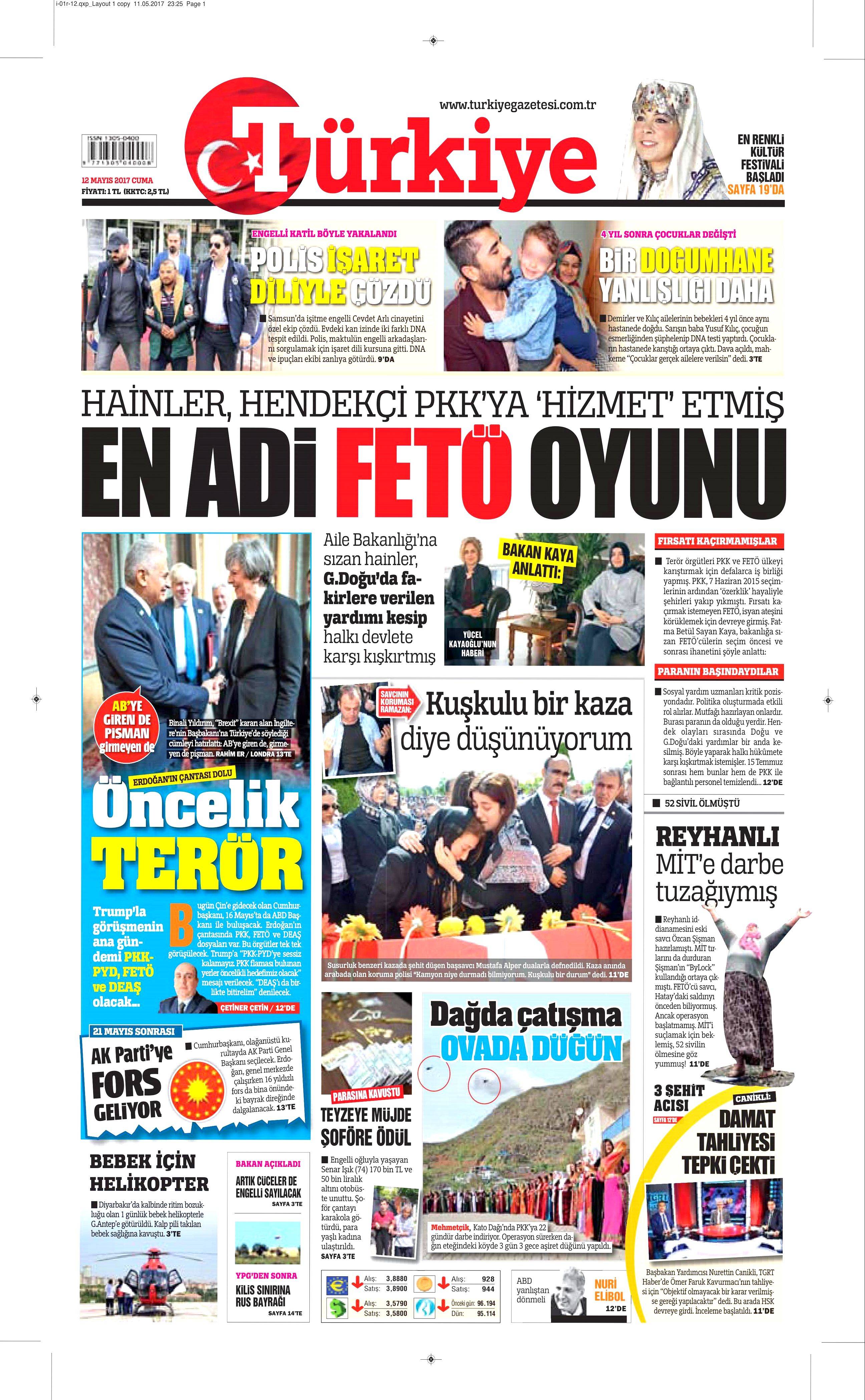 12 Mayıs 2017 Cuma gazete manşetleri - 7