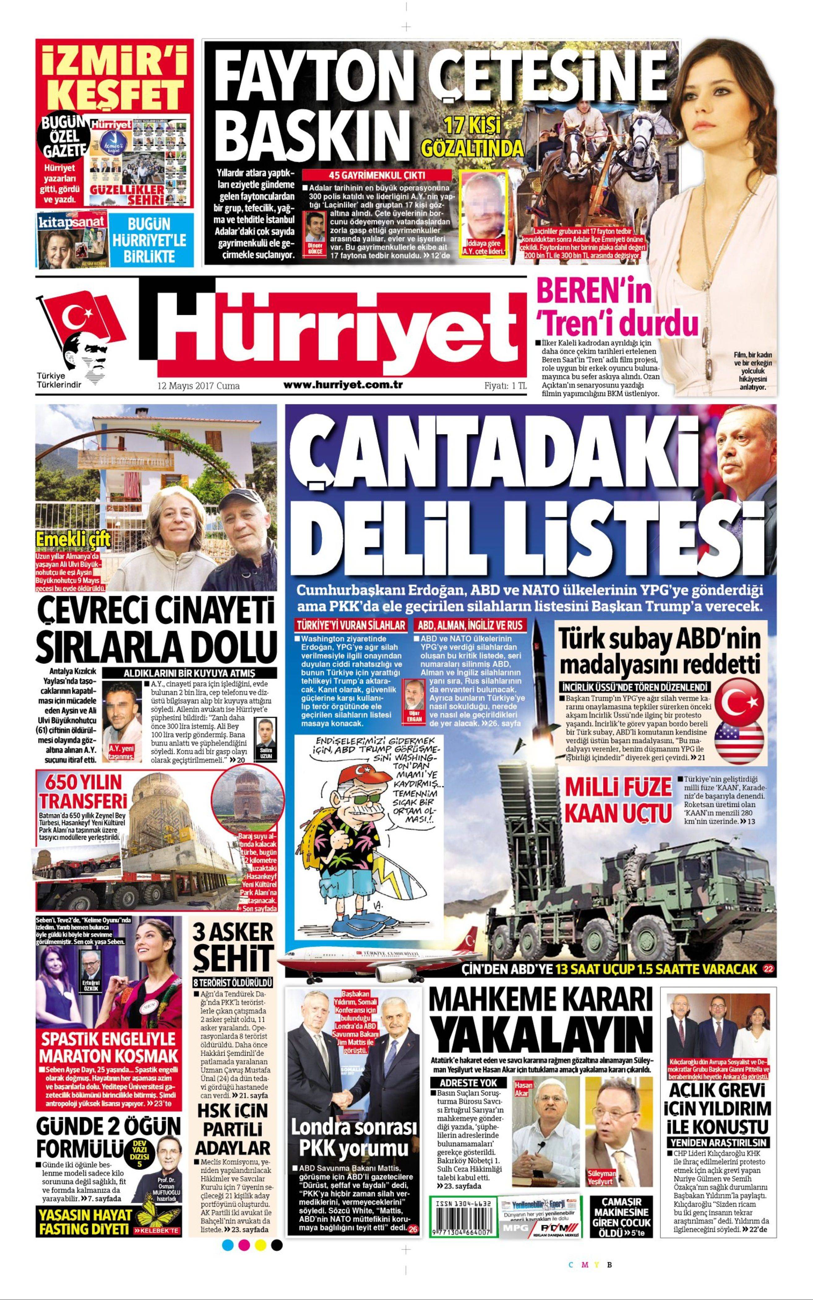 12 Mayıs 2017 Cuma gazete manşetleri - 9