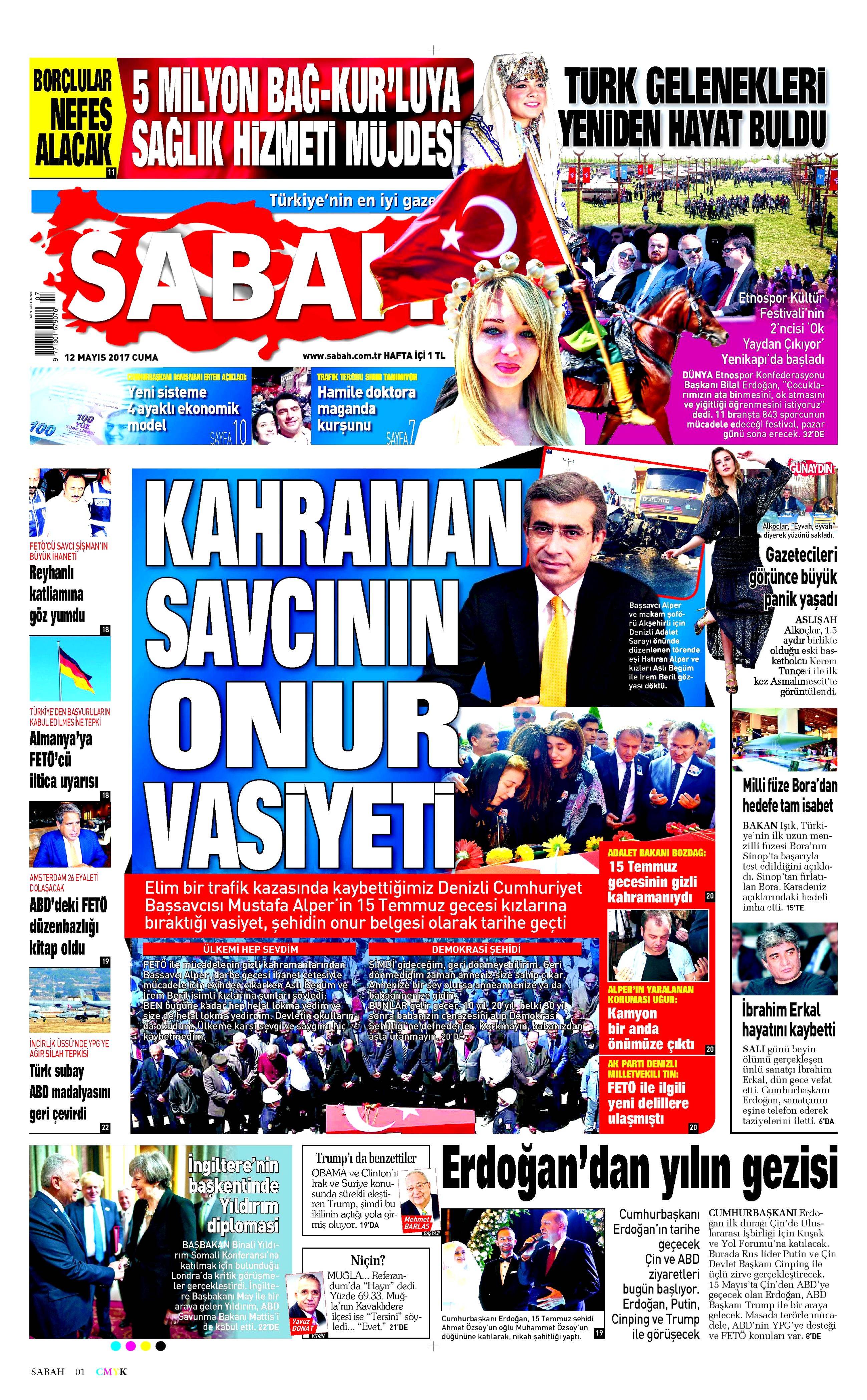 12 Mayıs 2017 Cuma gazete manşetleri - 11
