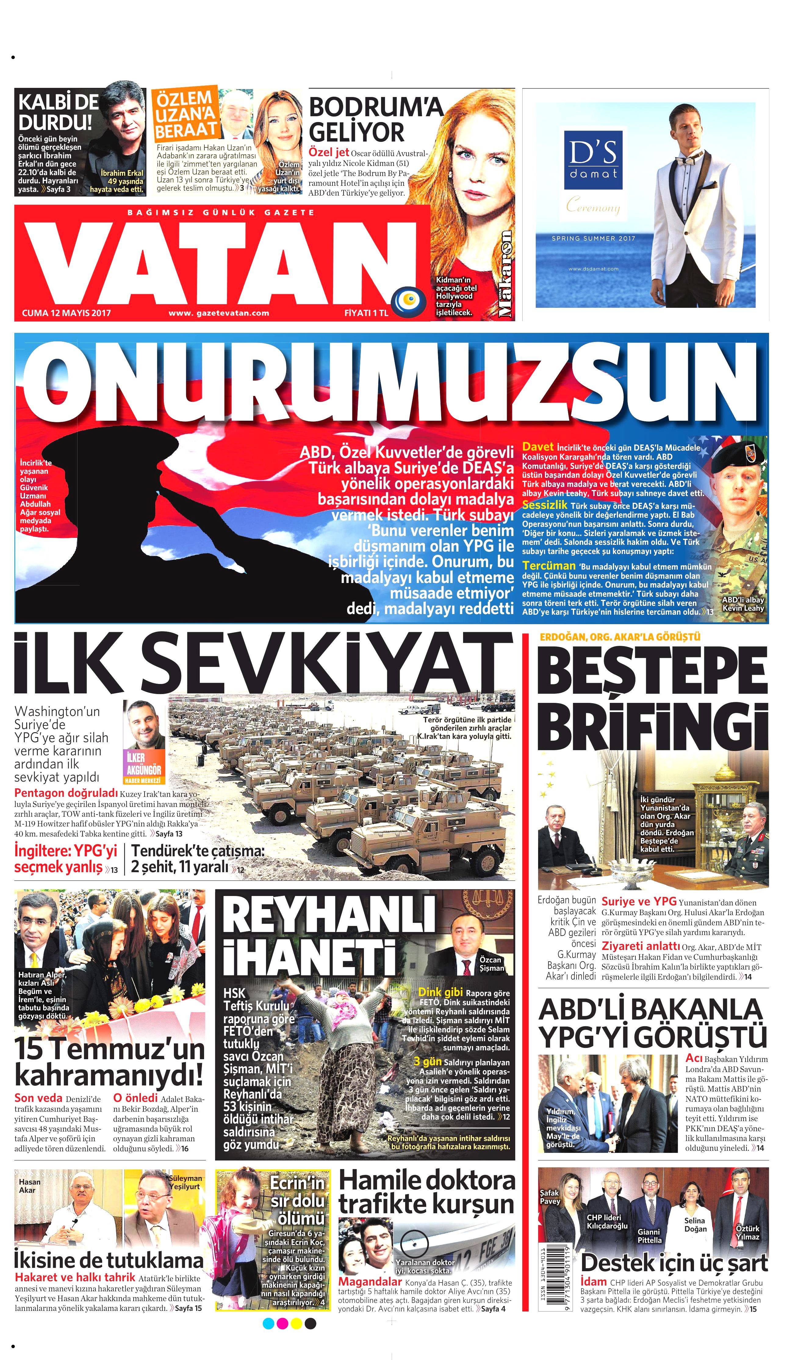 12 Mayıs 2017 Cuma gazete manşetleri - 13