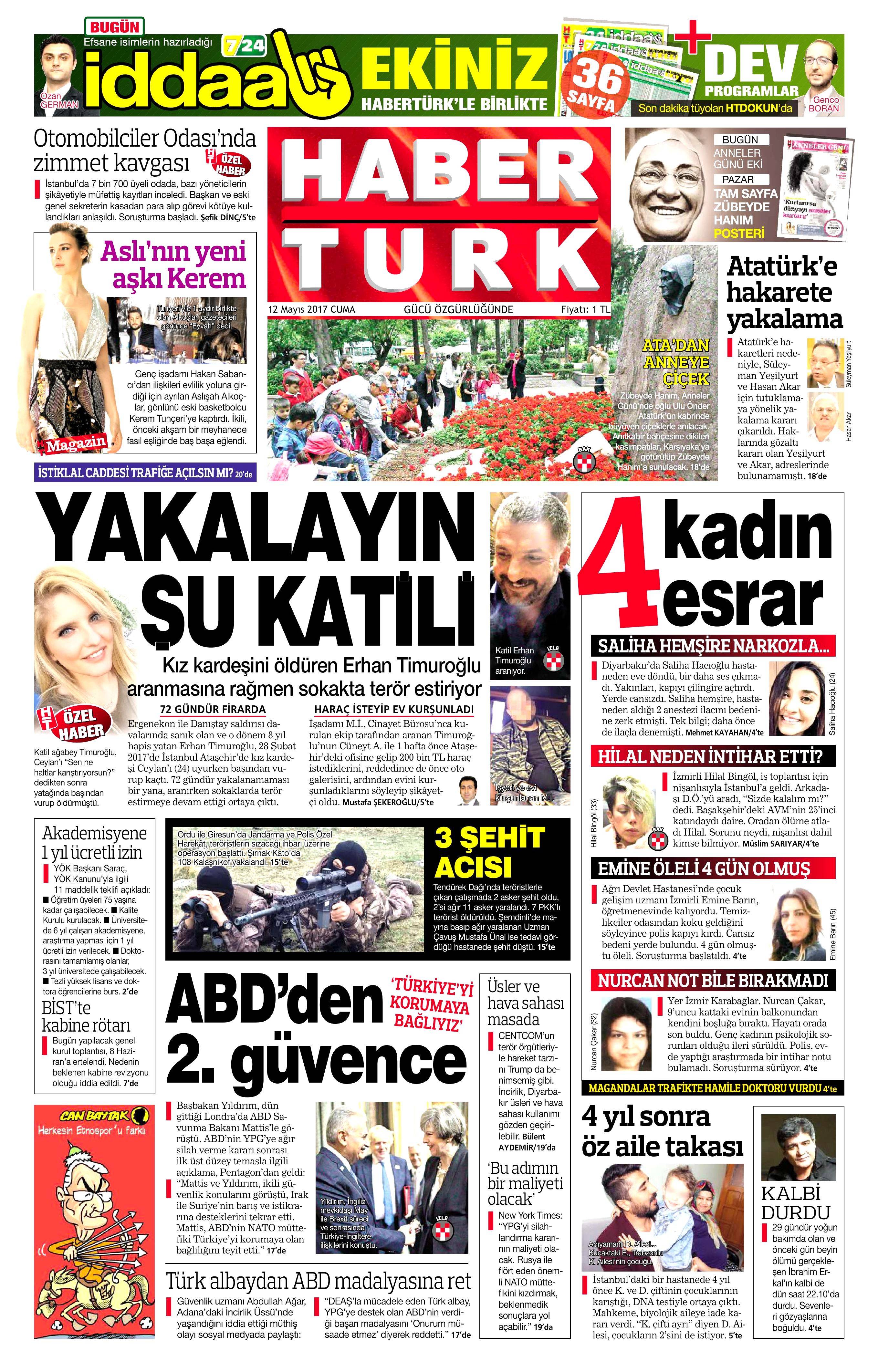 12 Mayıs 2017 Cuma gazete manşetleri - 15