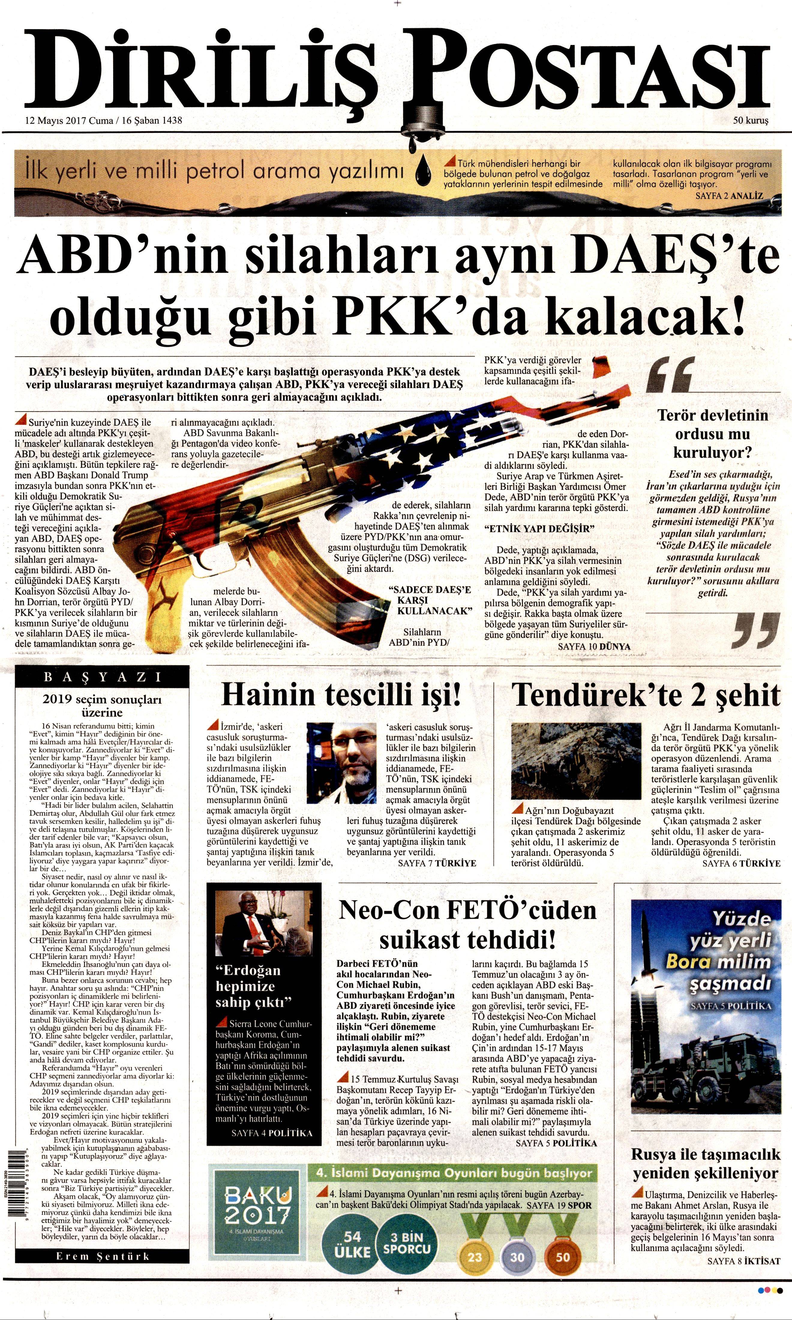 12 Mayıs 2017 Cuma gazete manşetleri - 16