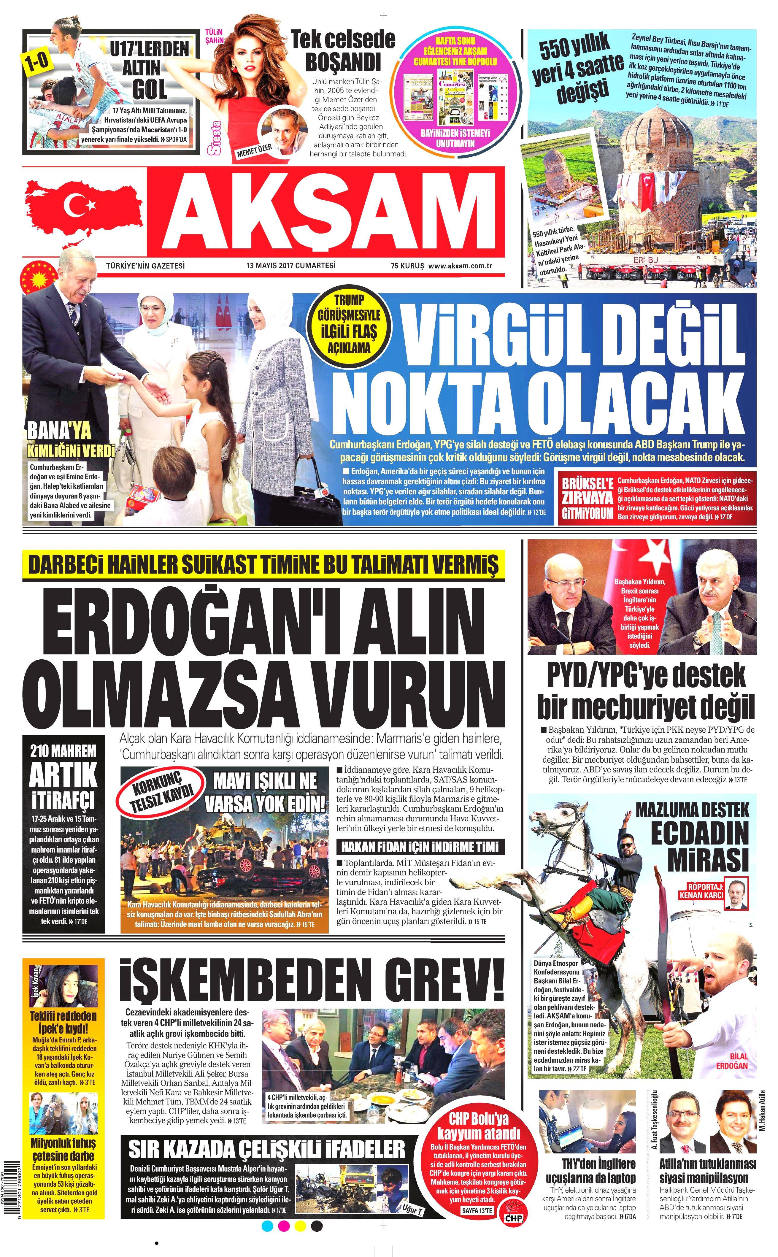 13 Mayıs 2017 Cumartesi gazete manşetleri - 2