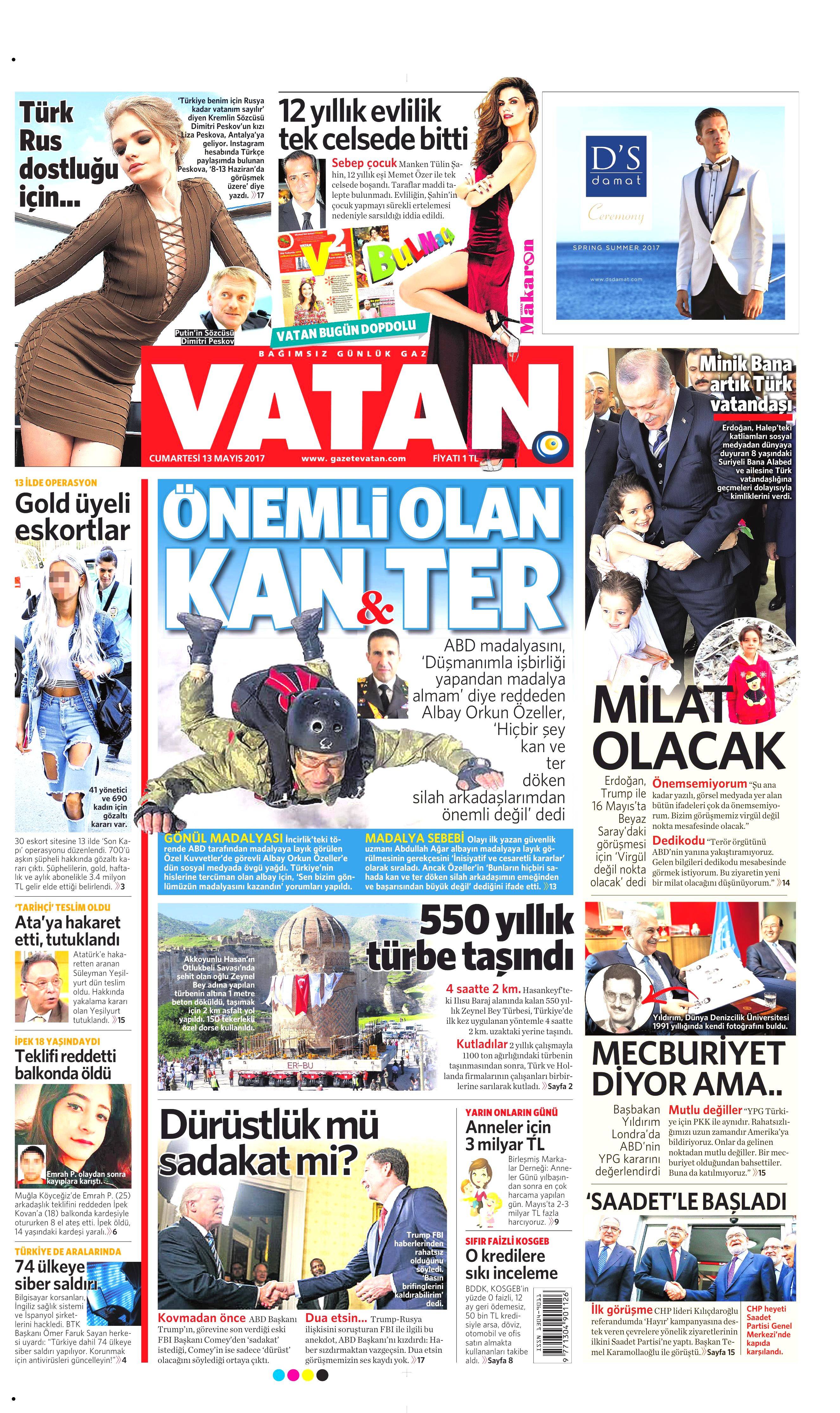 13 Mayıs 2017 Cumartesi gazete manşetleri - 10