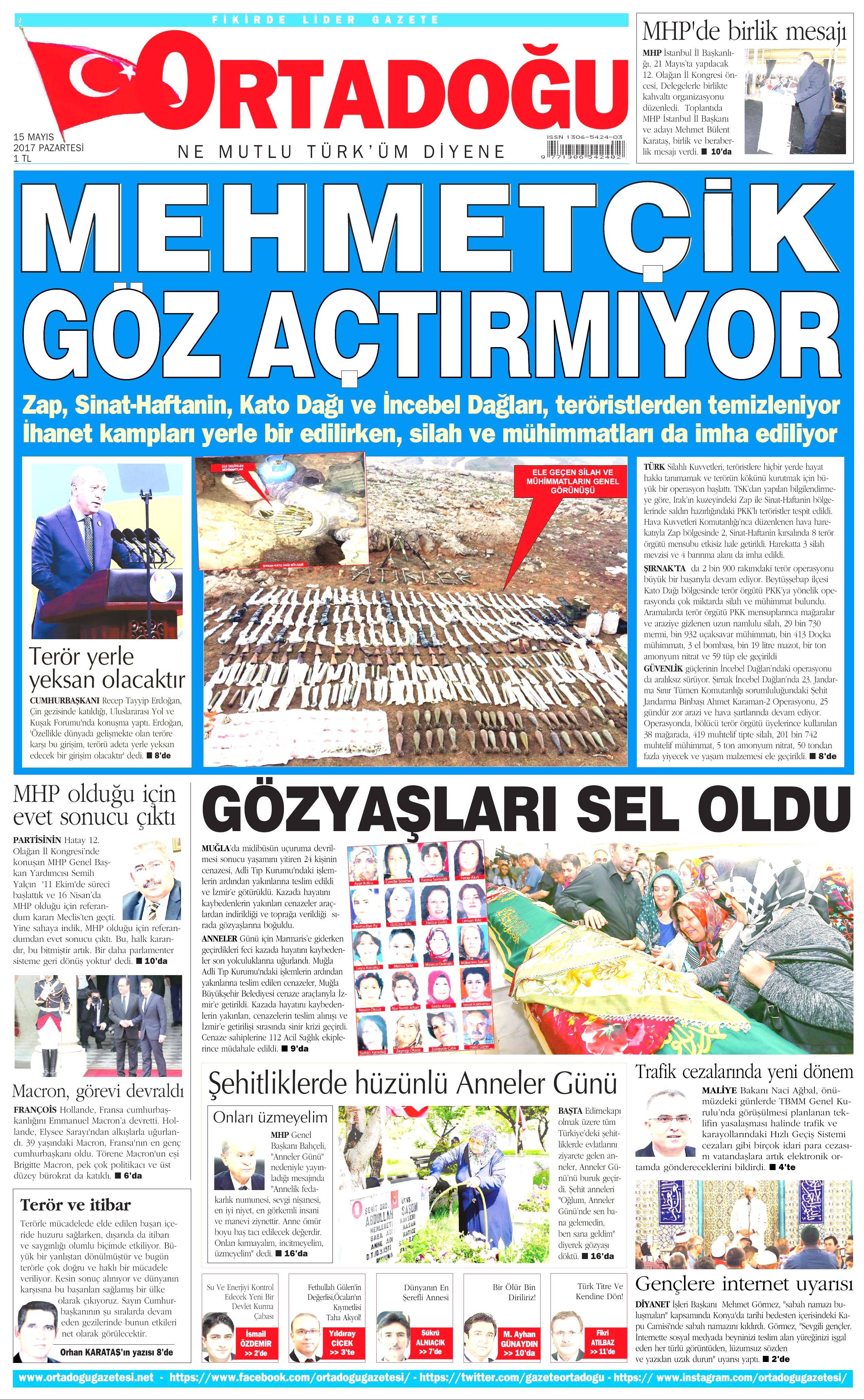 15 Mayıs 2017 Pazartesi gazete manşetleri - 7
