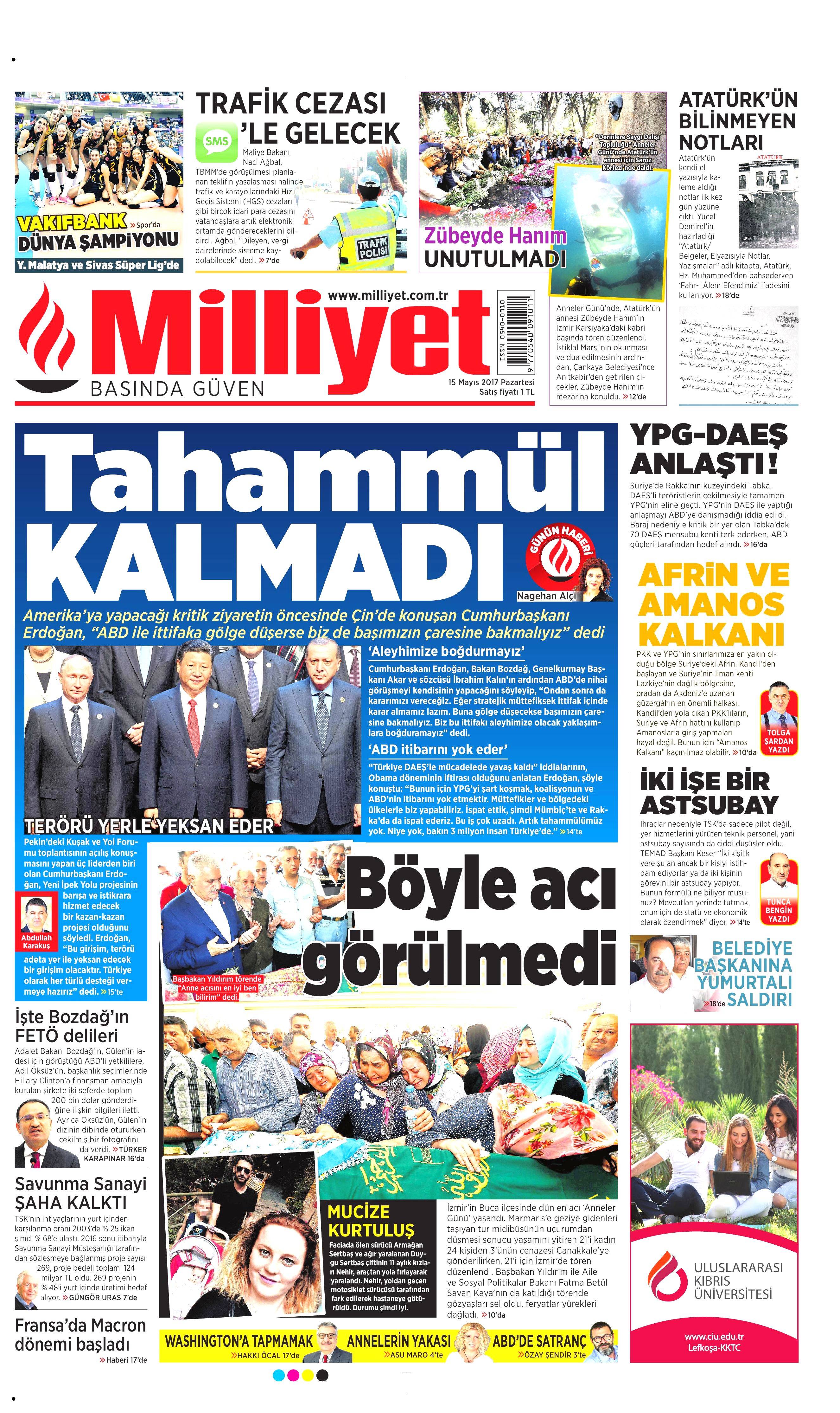 15 Mayıs 2017 Pazartesi gazete manşetleri - 6