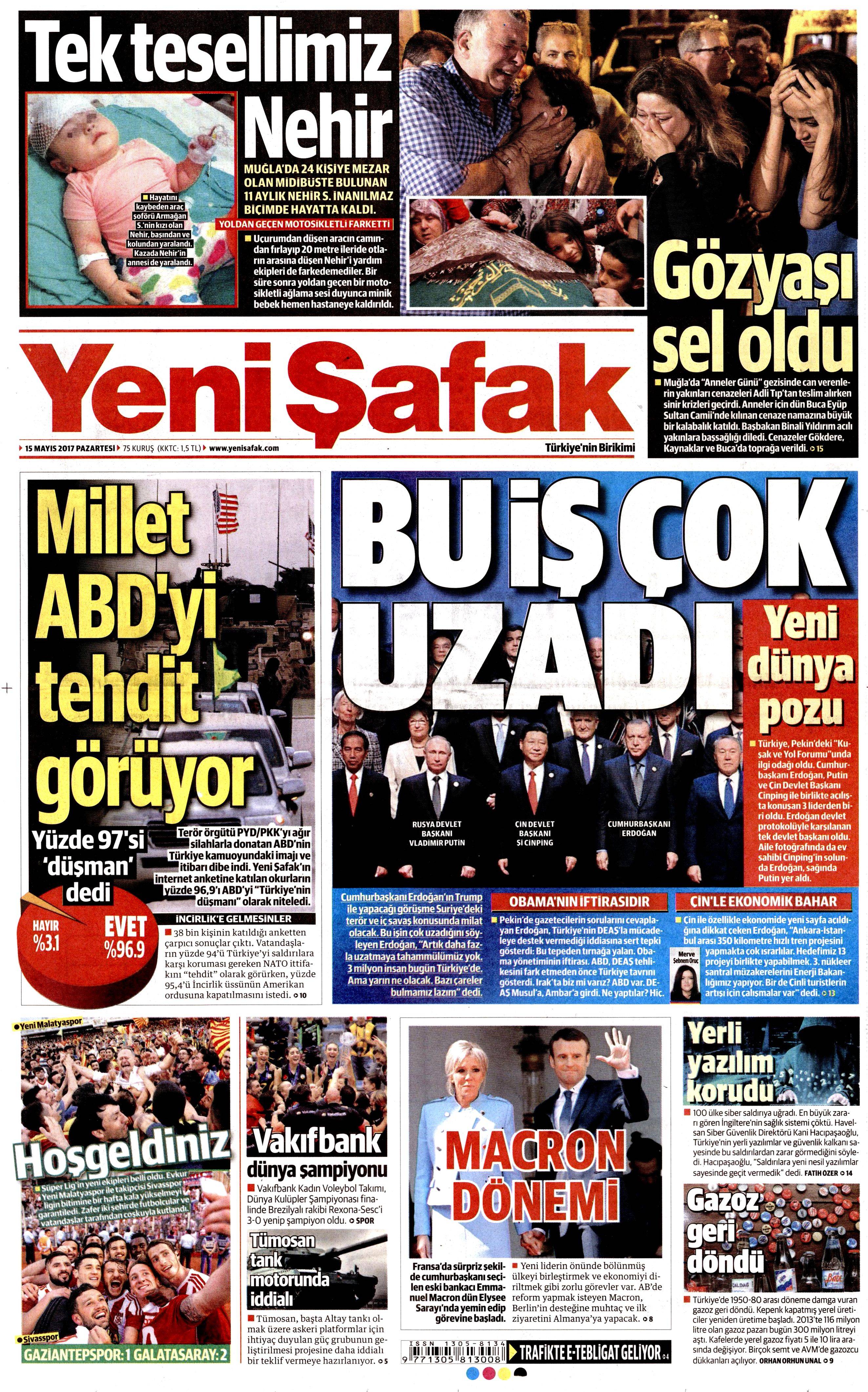 15 Mayıs 2017 Pazartesi gazete manşetleri - 12