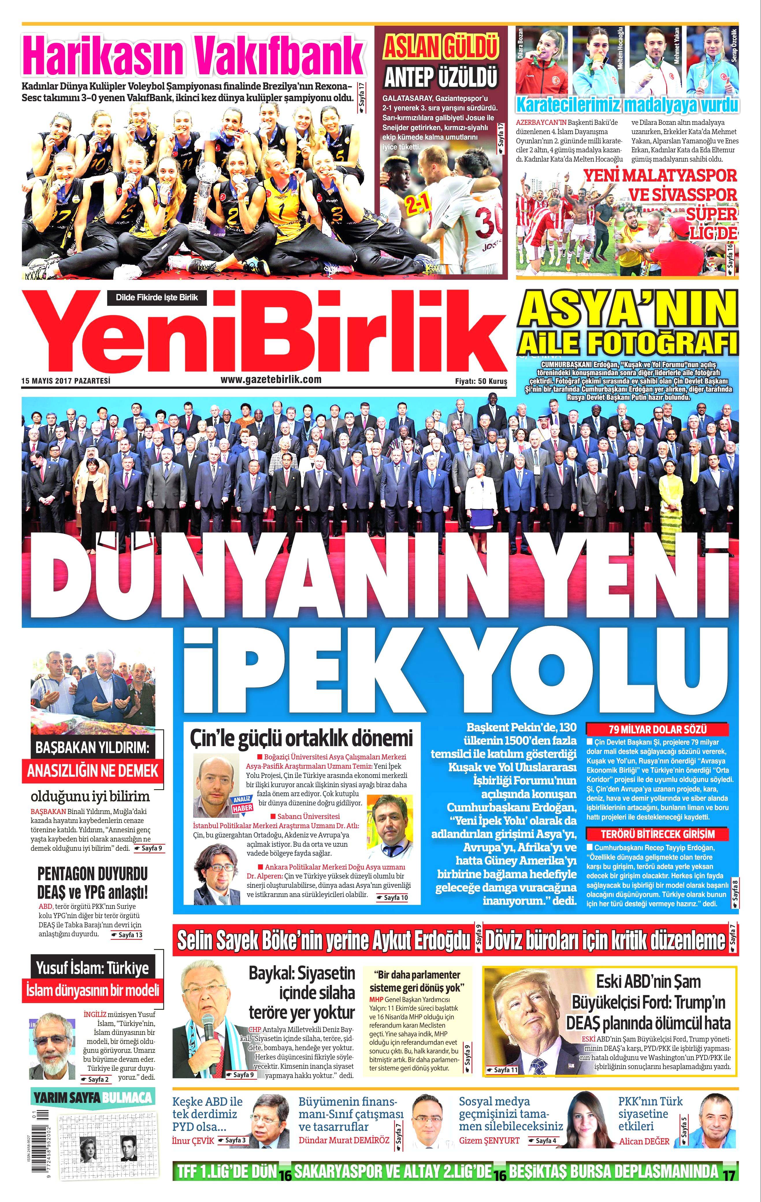 15 Mayıs 2017 Pazartesi gazete manşetleri - 18