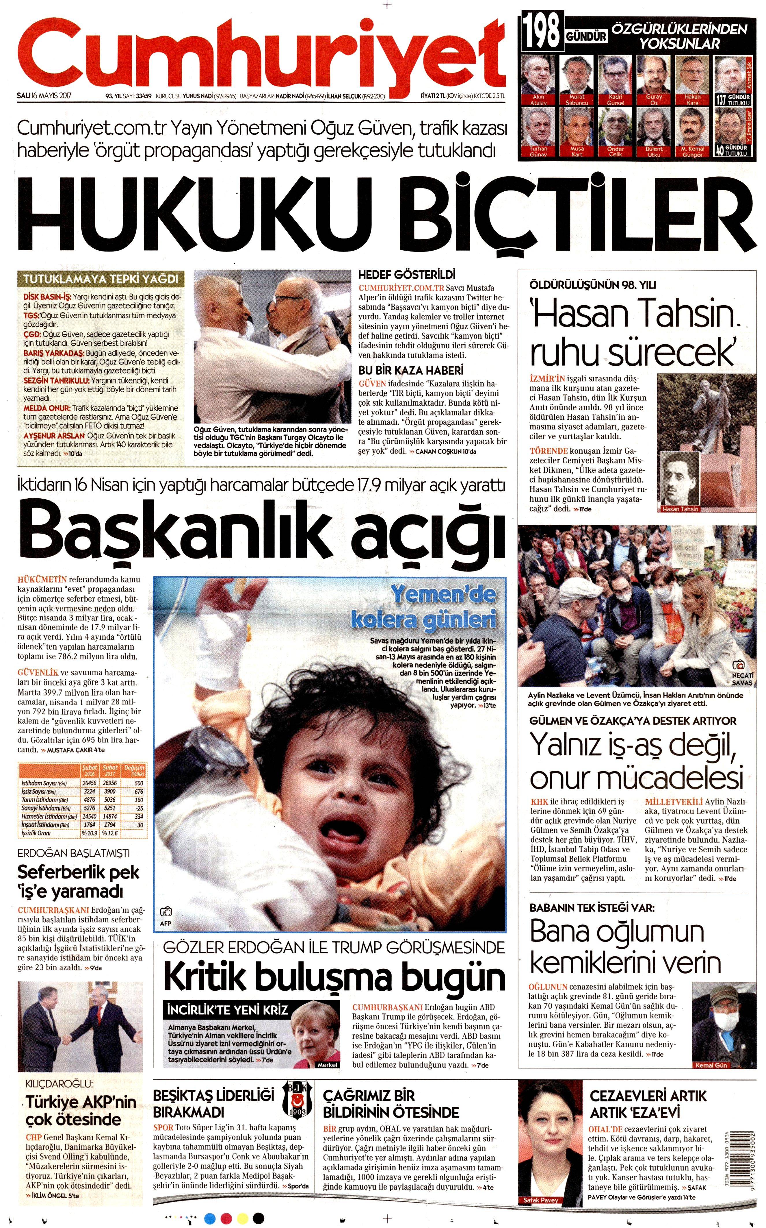 16 Mayıs 2017 Salı gazete manşetleri - 5